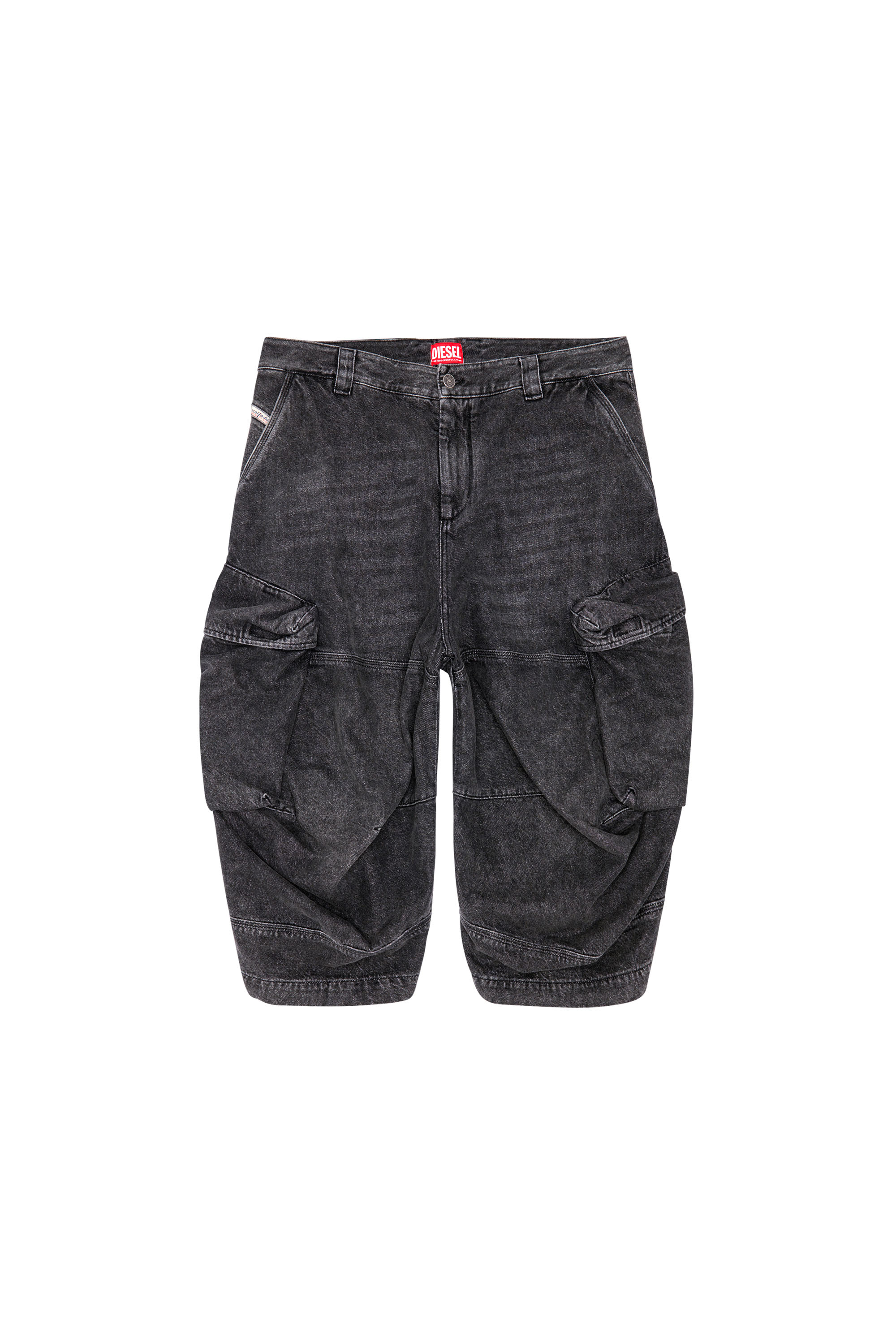 Diesel - D-ARNE-SHORT-S, Pantalones cortos largos de denim con bolsillos cargo Hombre in Negro - 5