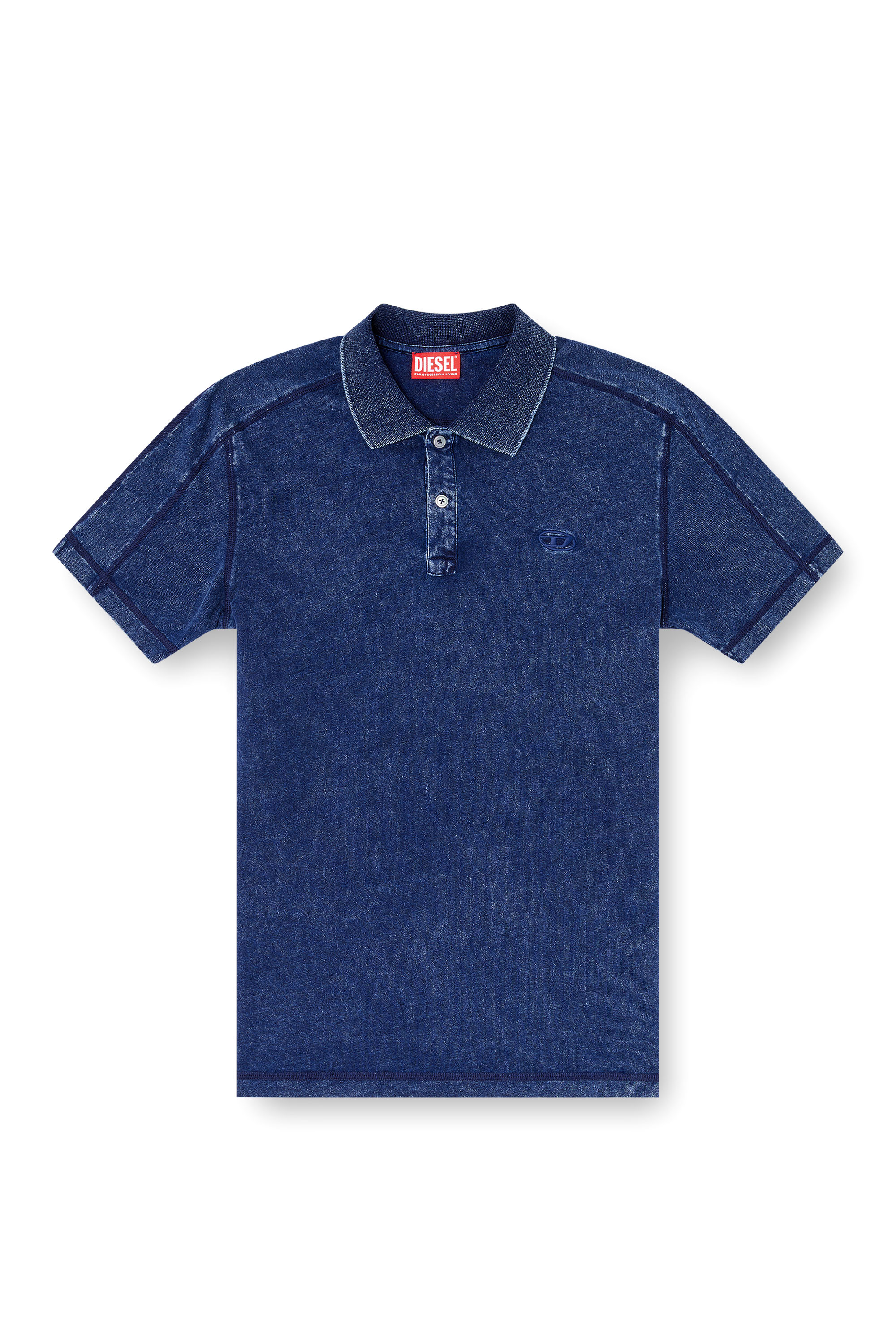 Diesel - T-SWIND-R1, Polo de aspecto denim Hombre in Azul marino - 4