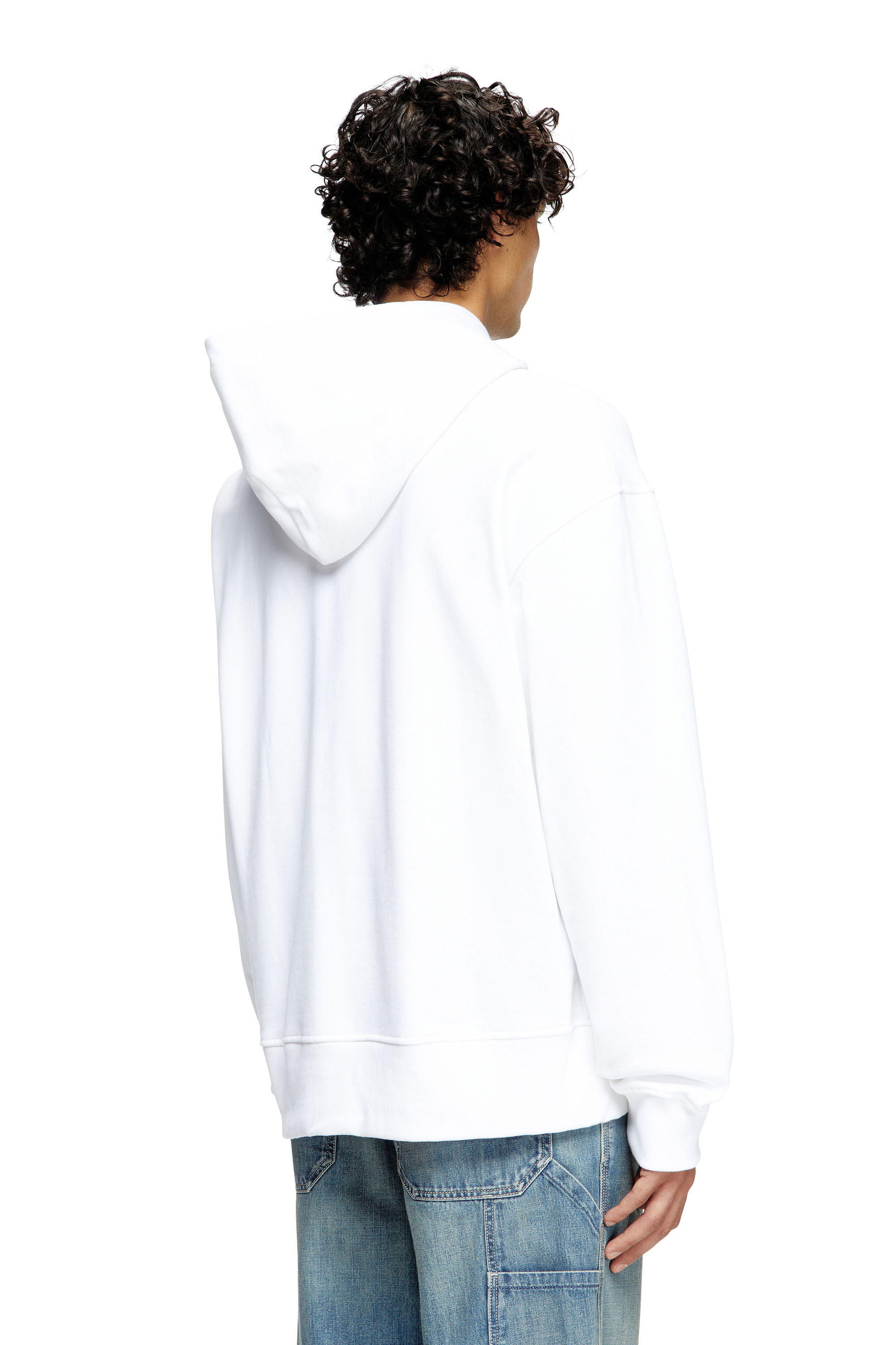 Diesel - S-MACS-HOOD-OD, Sudadera con capucha extragrande con logotipo metálico Hombre in Blanco - 3