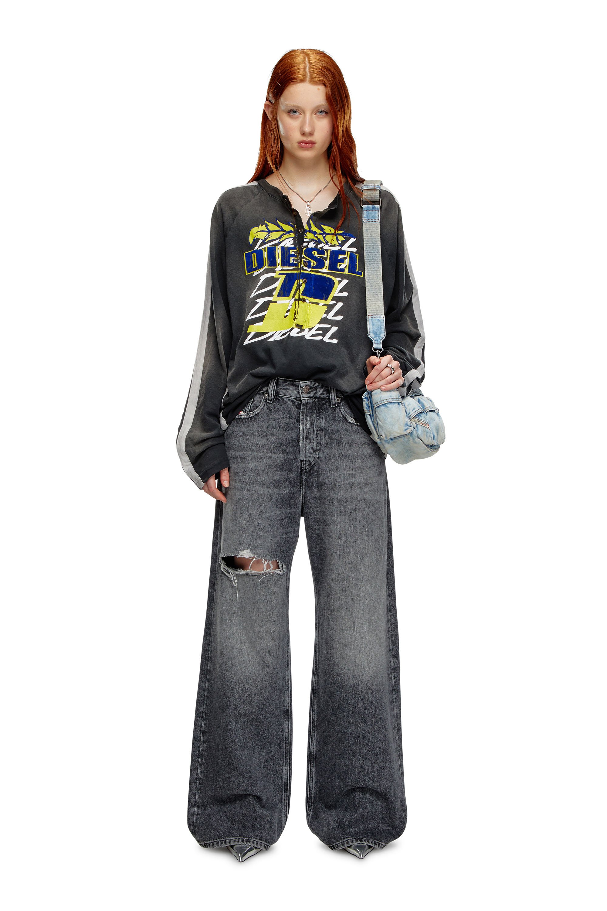 Diesel - Woman Straight Jeans 1996 D-Sire 007X4, Black/Dark grey - Image 4