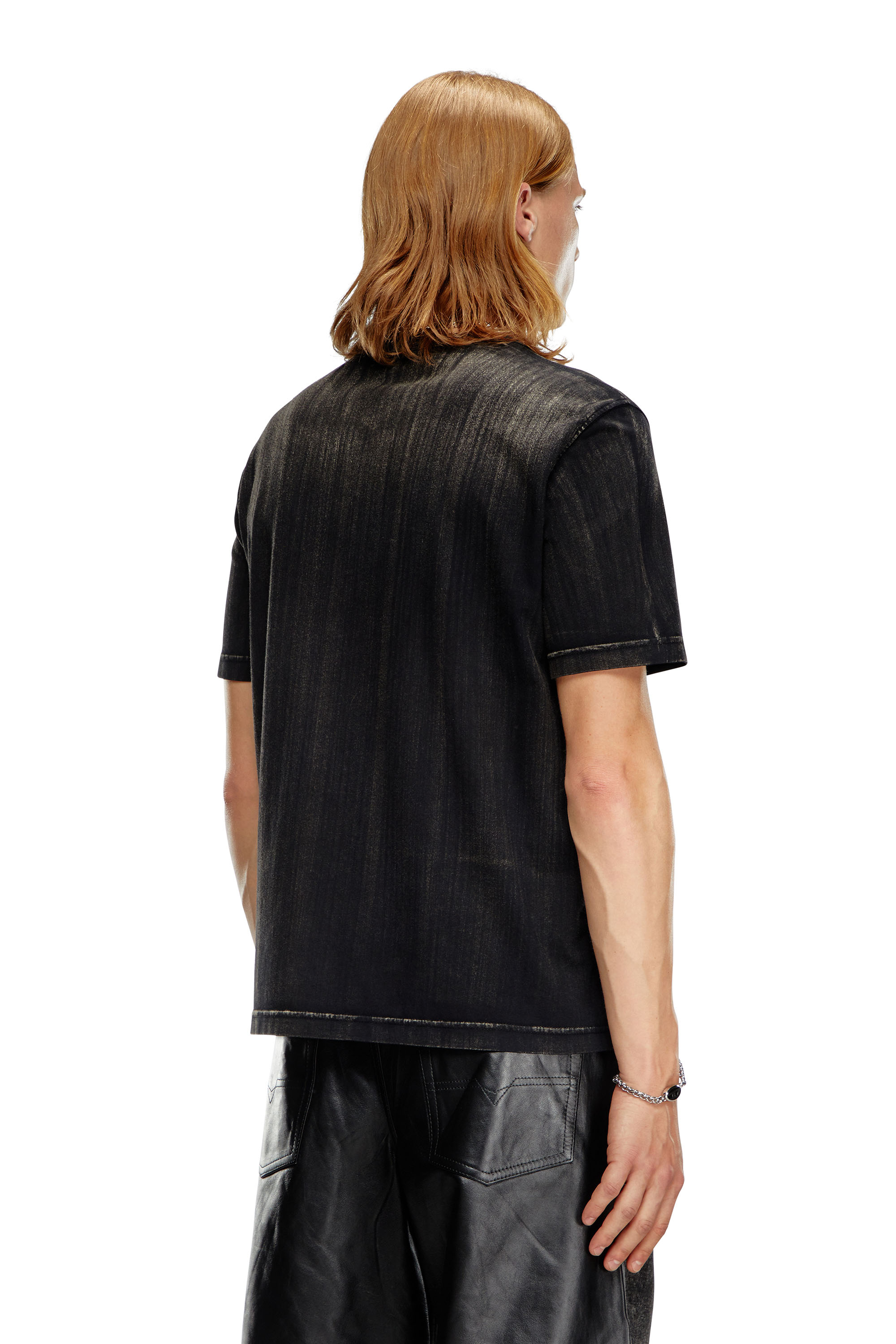 Diesel - T-ADJUST-K8, Man T-shirt with brushstroke fading in Black - Image 2