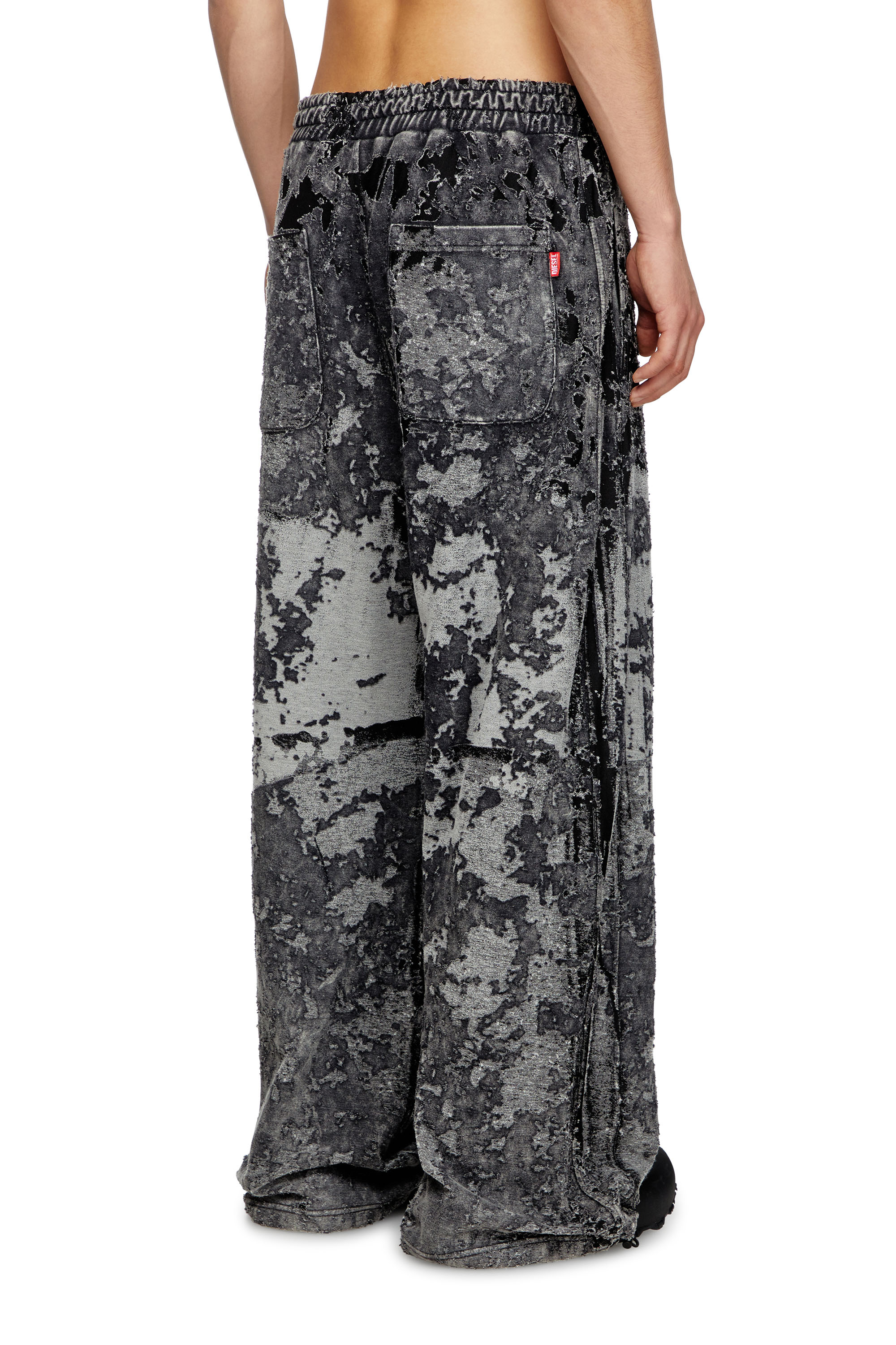 Diesel - P-MARTIS-SHOW, Man's Burnout track pants with camo effect in Black - 2