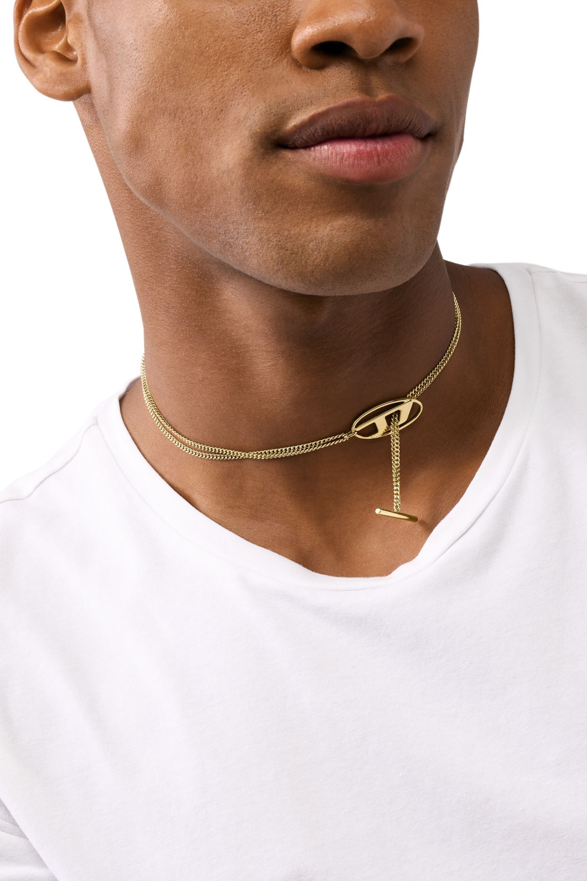 Diesel - DX1567710 JEWEL, Collar de cadena de acero inoxidable en tono dorado Unisex in Dorado - 5