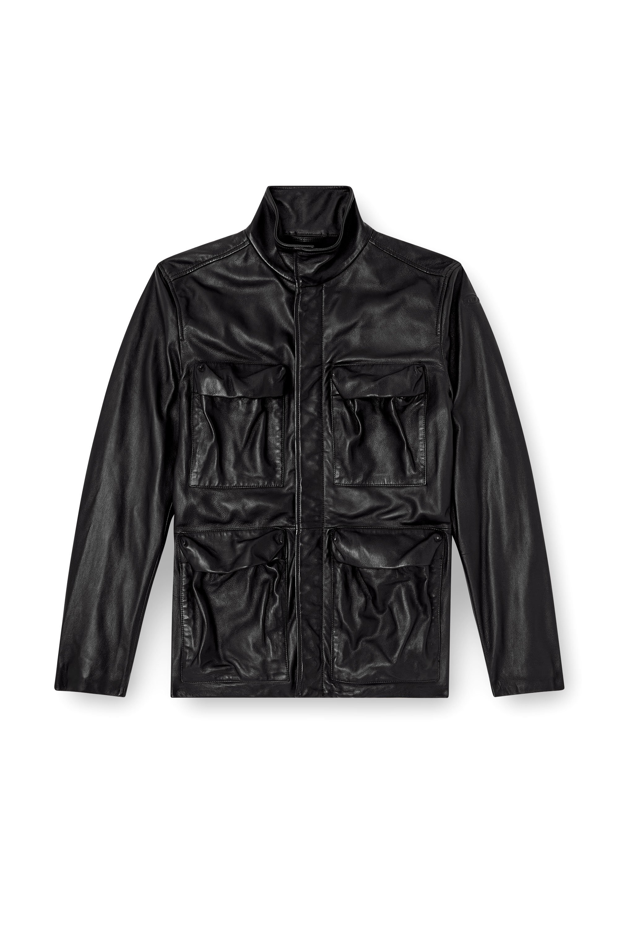 Diesel - L-GAST, Chaqueta de cuero con bolsillos utility Unisex in Negro - 7