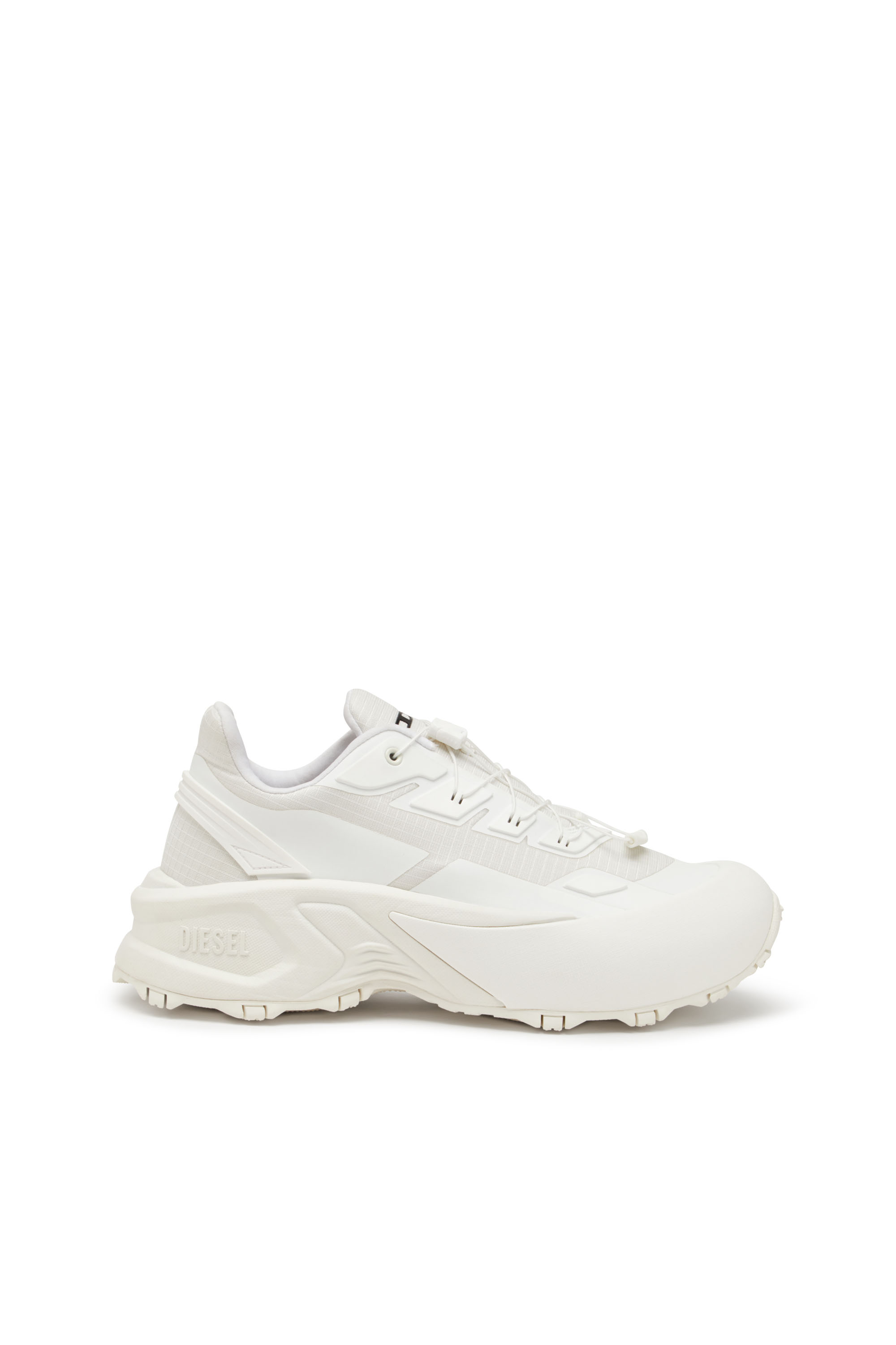 Men s D Cage Runner Sneakers in TPU trimmed ripstop White Diesel