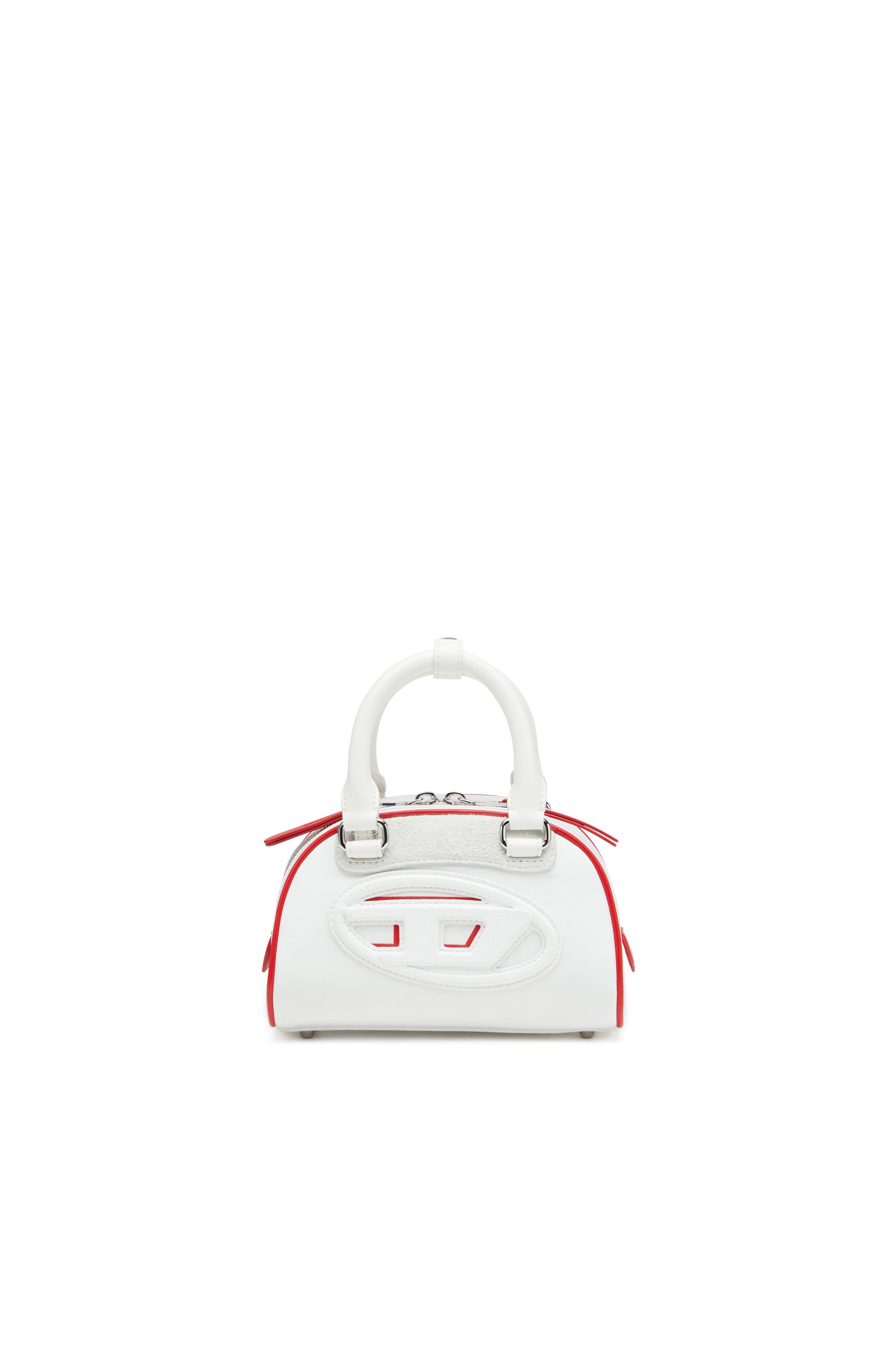 Diesel - 1DR DOME CROSSBODY, Woman's 1DR Dome-Colour-block mini bowling bag in White - 2