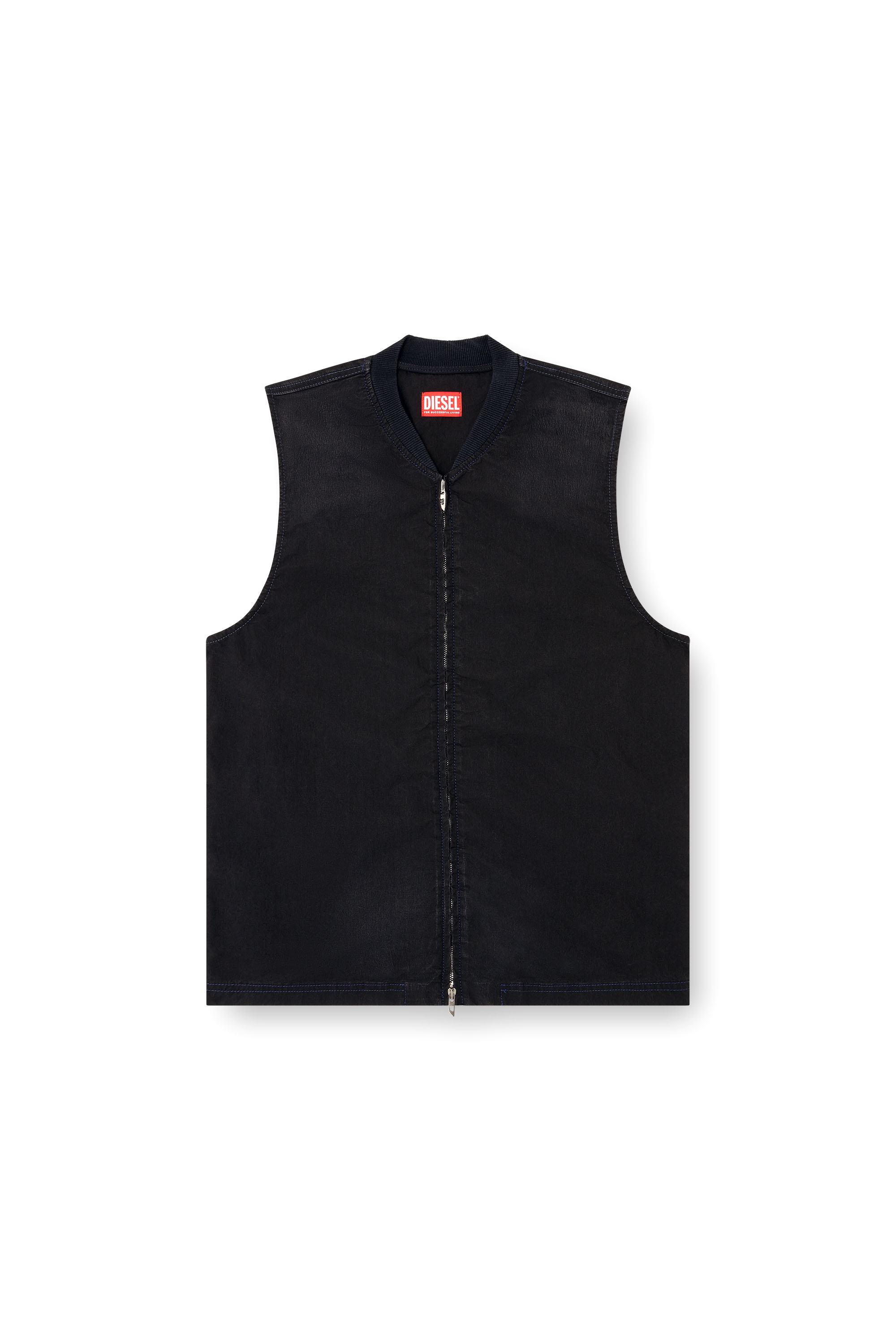 Diesel - D-SUND-D-N JOGG, Chaleco sin mangas en tejido técnico JoggJeans Unisex in Negro - 3