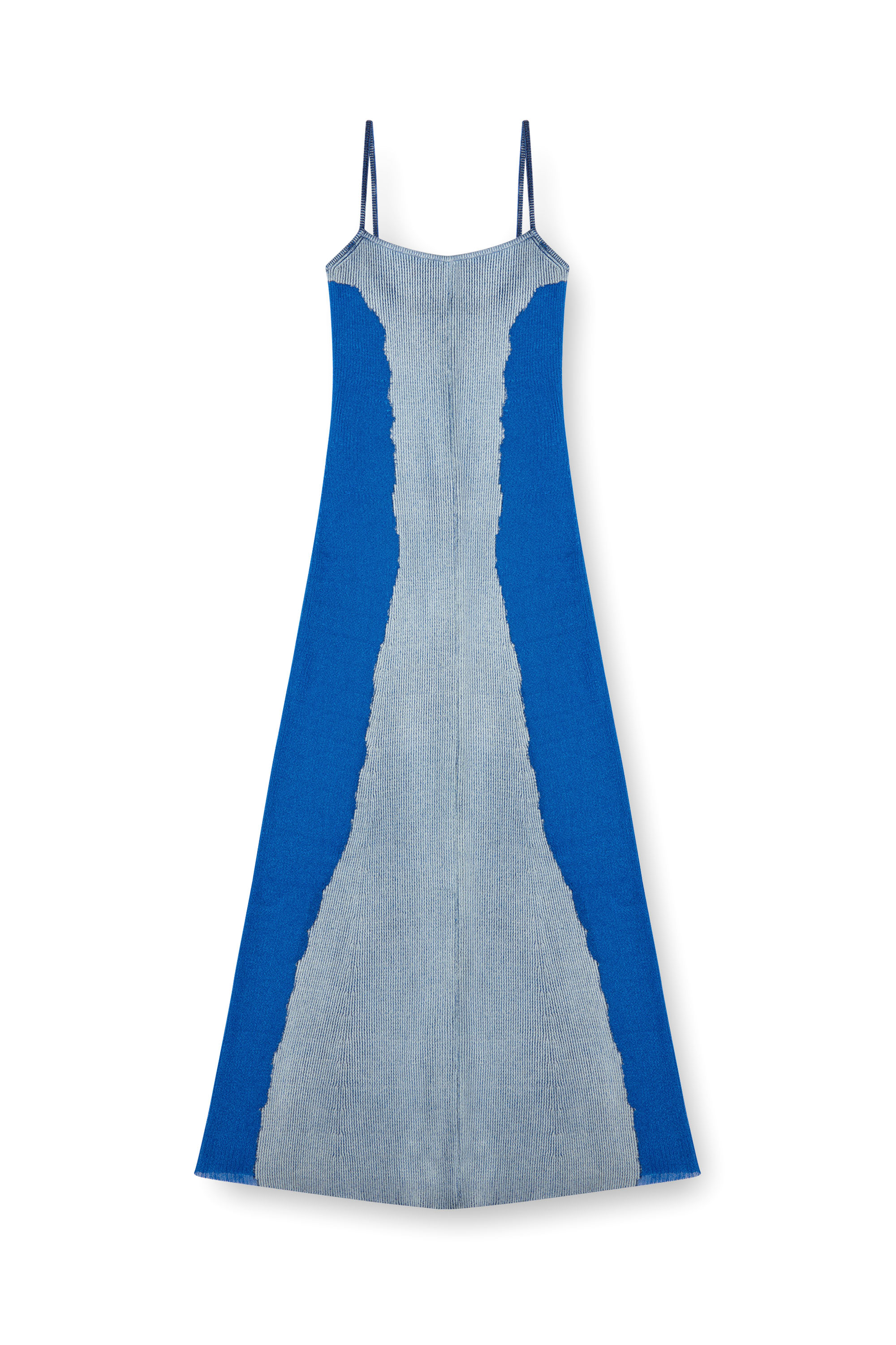 Diesel - M-EDAGLIA, Mujer Vestido lencero midi de tejido con técnica dévoré in Azul marino - Image 4