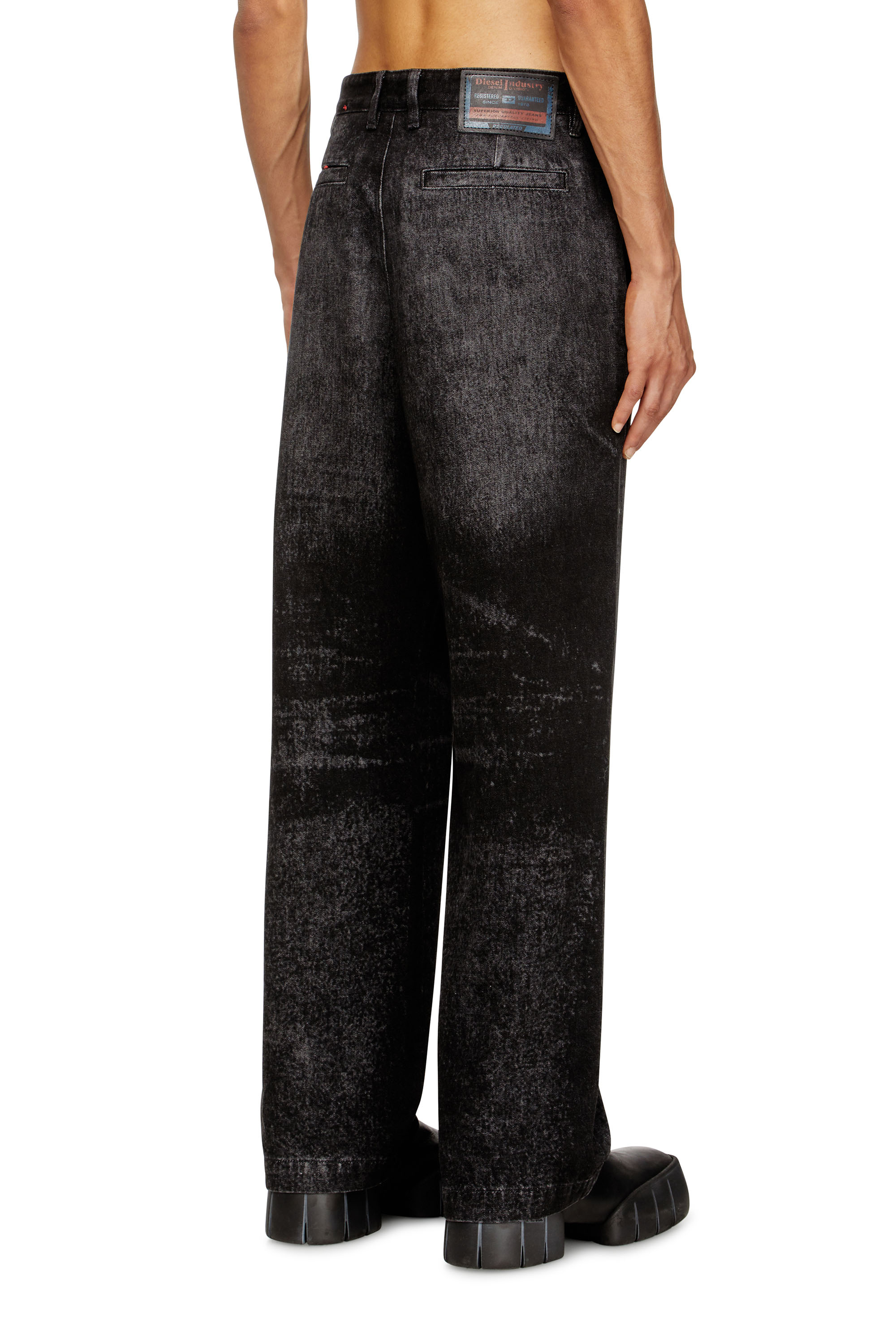 Diesel - Regular Jeans D-Eber 007DB Hombre, Negro/Gris oscuro - 4