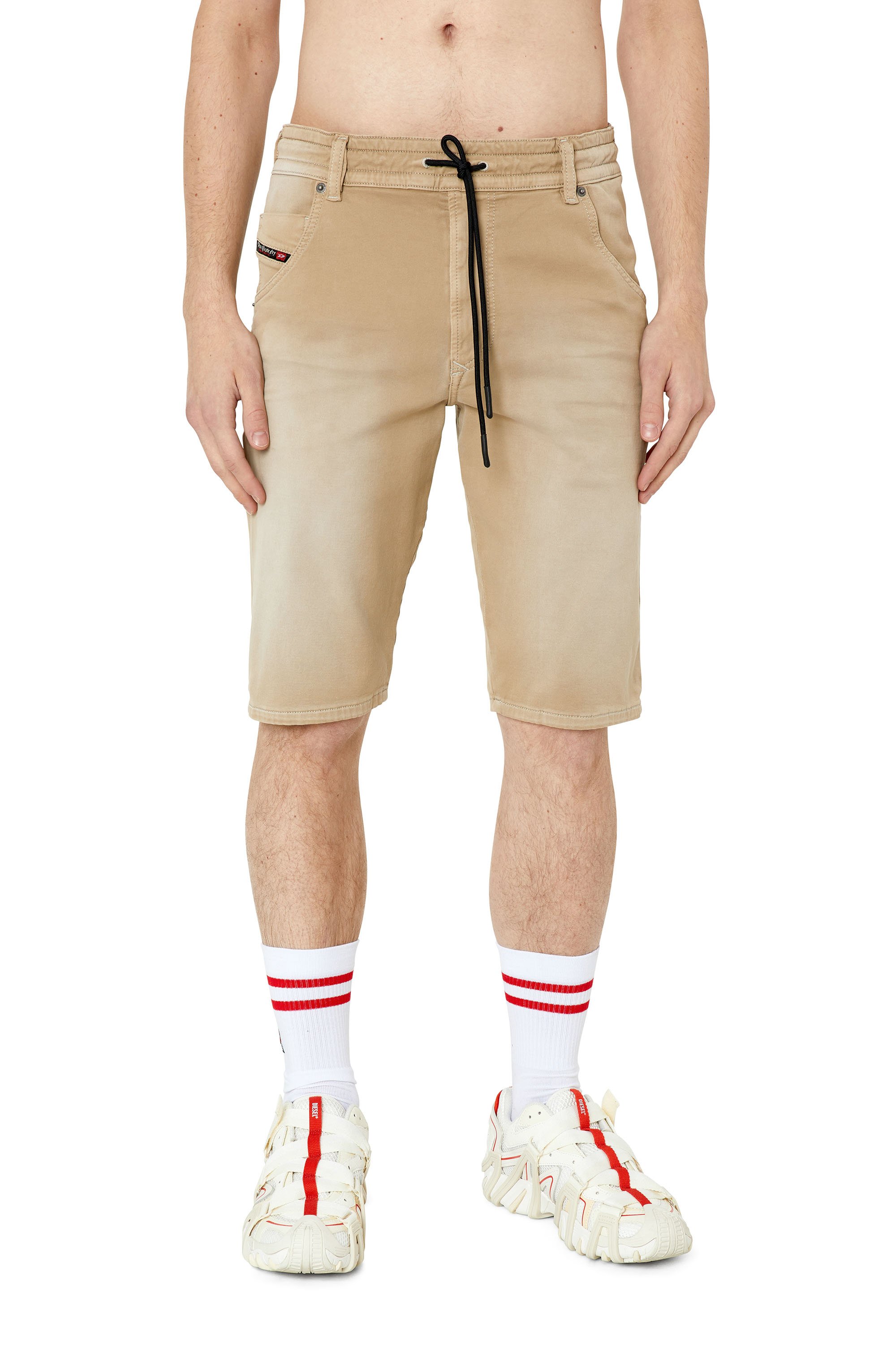 Diesel - D-KROOSHORT-Z JOGGJEANS, Man Coloured shorts in JoggJeans® in Beige - Image 1