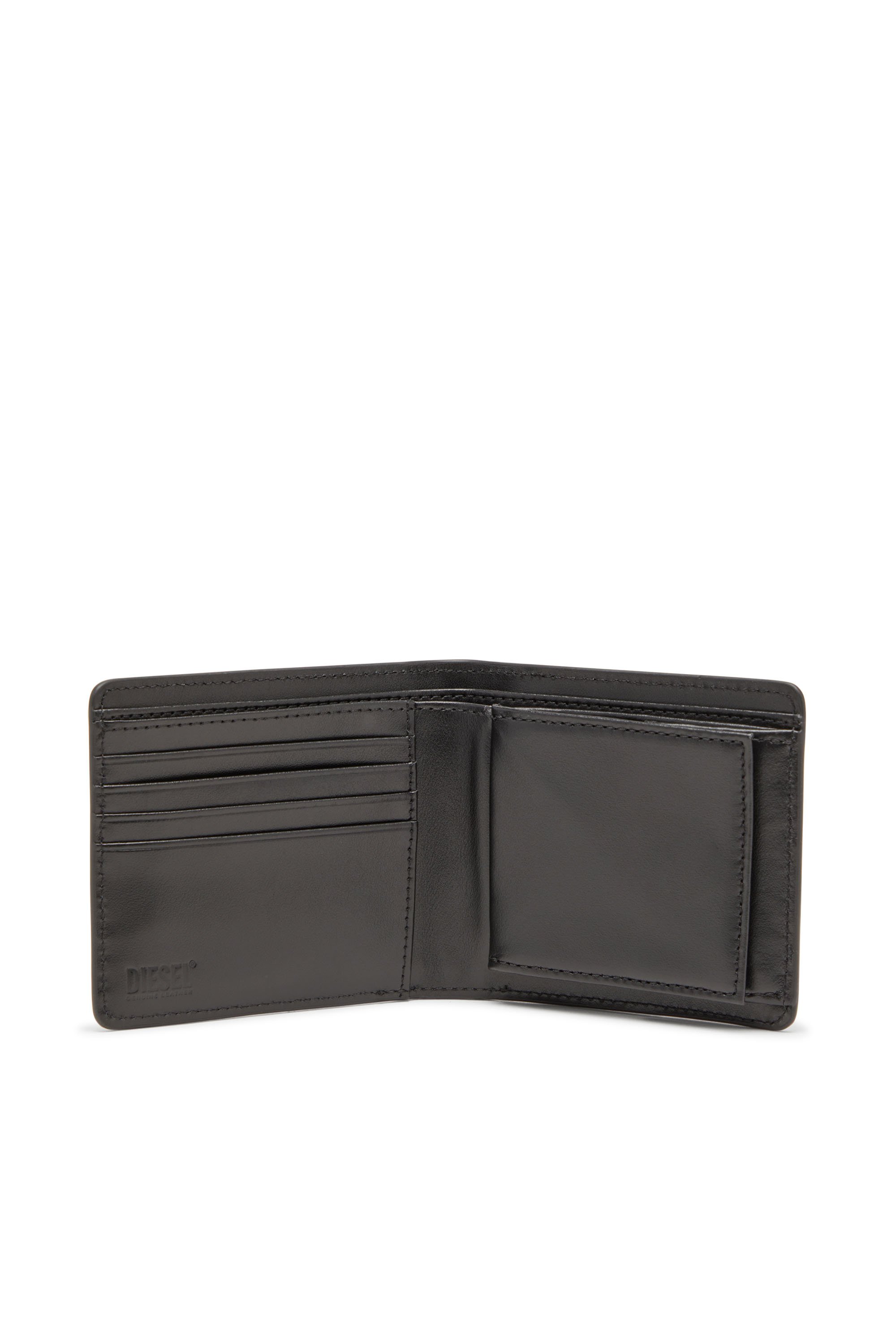 Diesel - HOLI-D BI FOLD COIN S 3D, Unisex's Bi-fold wallet in leather in Black - 4