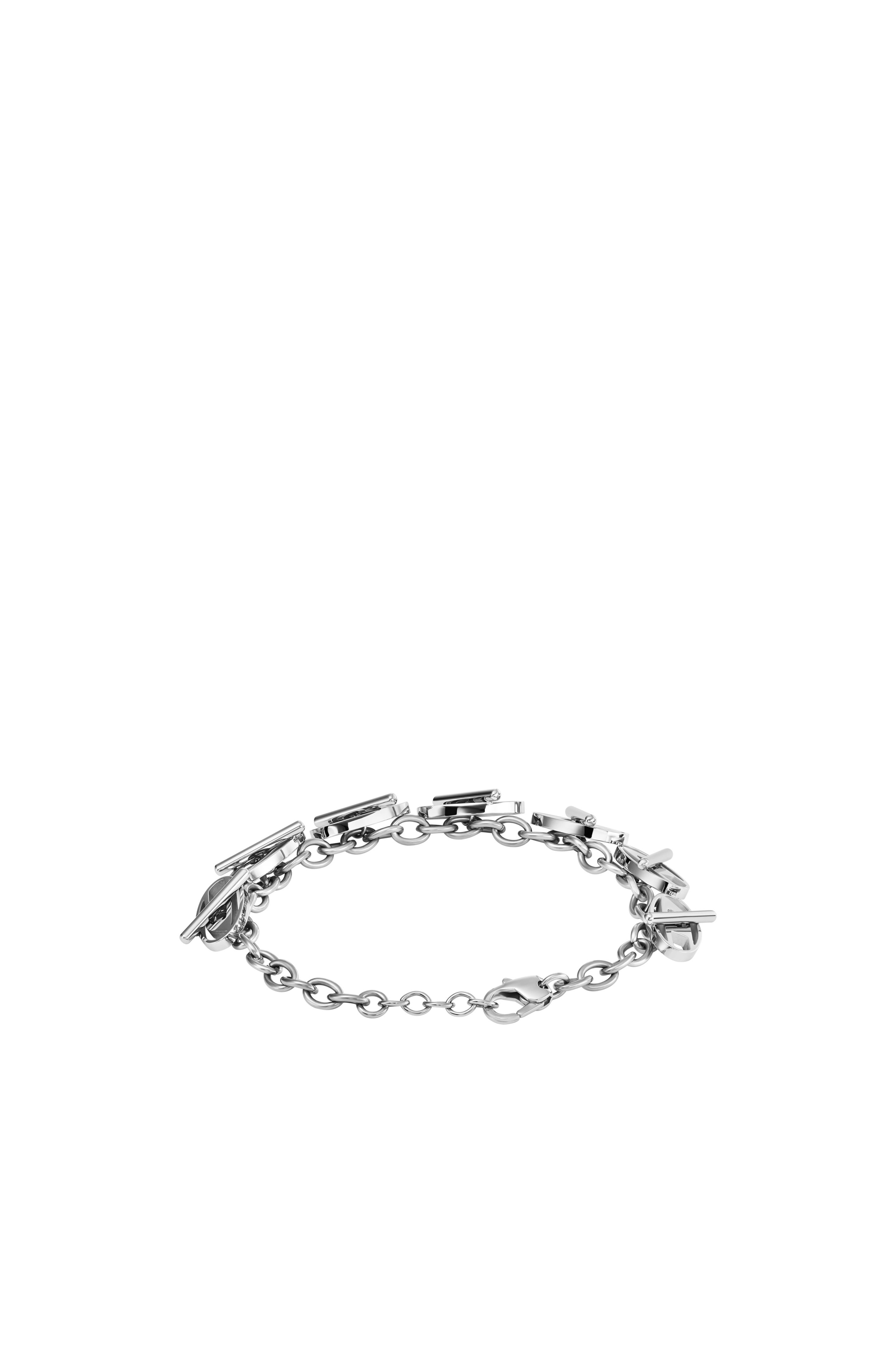 Women's Oval D Logo Chain Bracelet | Silver | Diesel