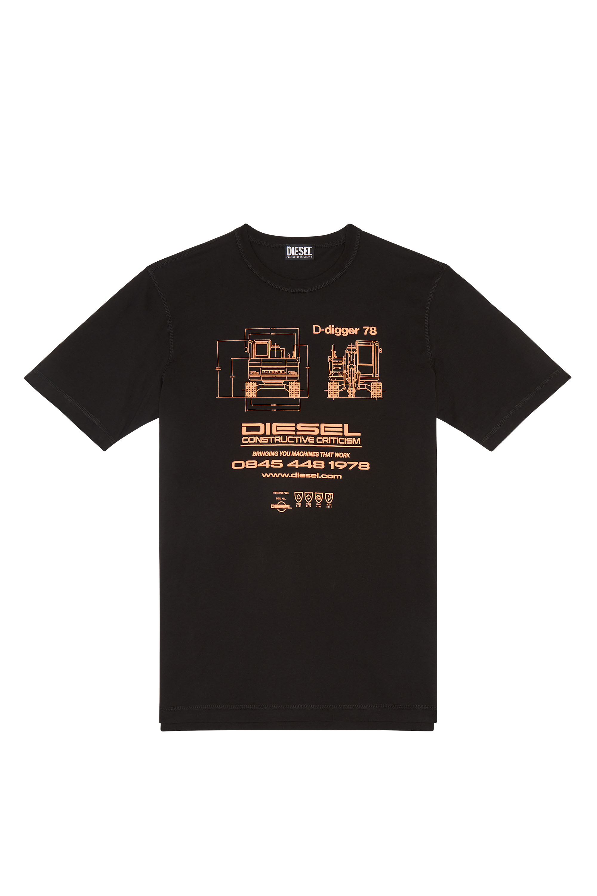 Diesel - T-JUST-SLITS-G1, Negro - Image 3