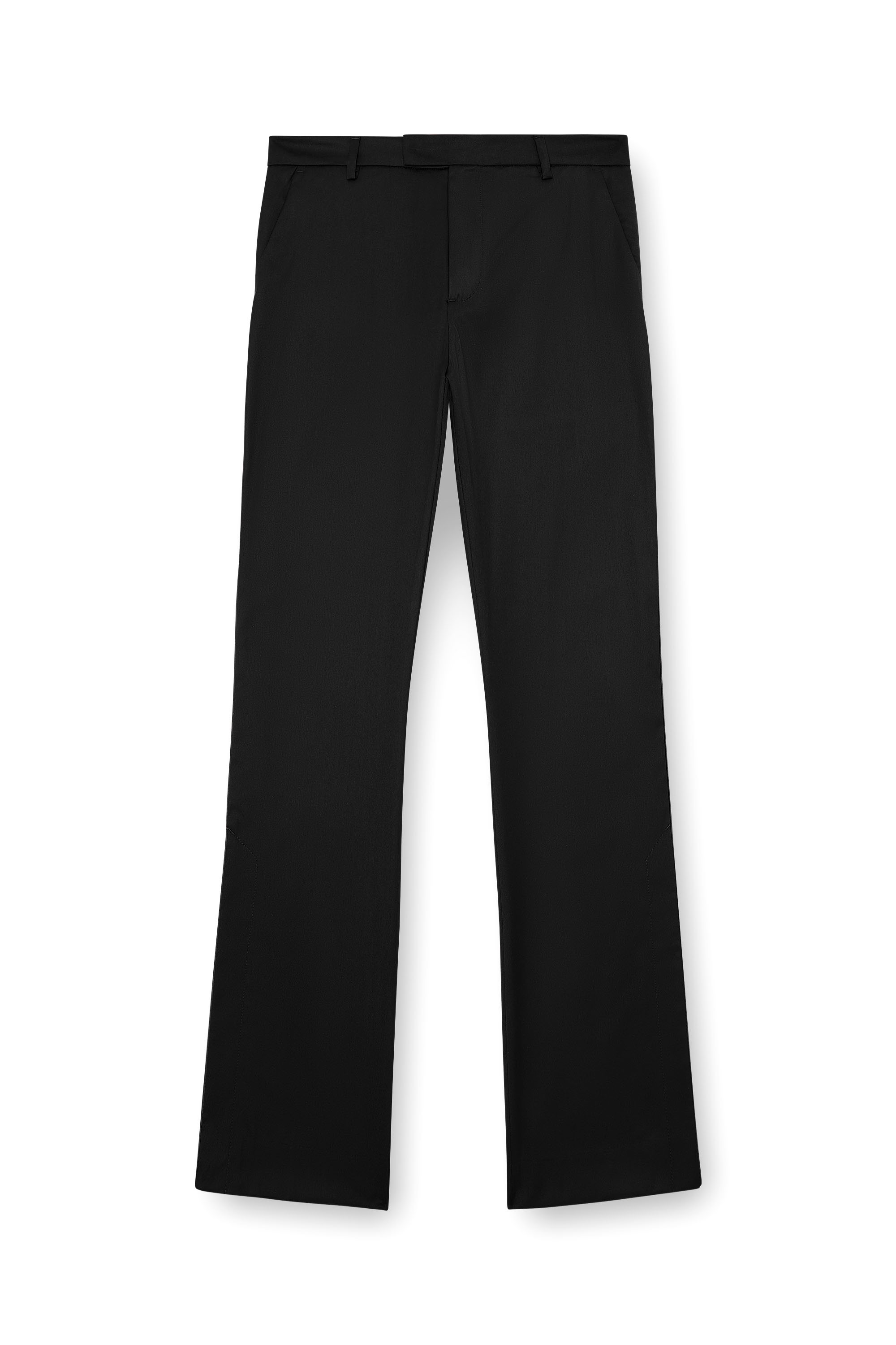 Diesel - P-AMMIR, Man Wool-nylon pants with side slits in Black - Image 5