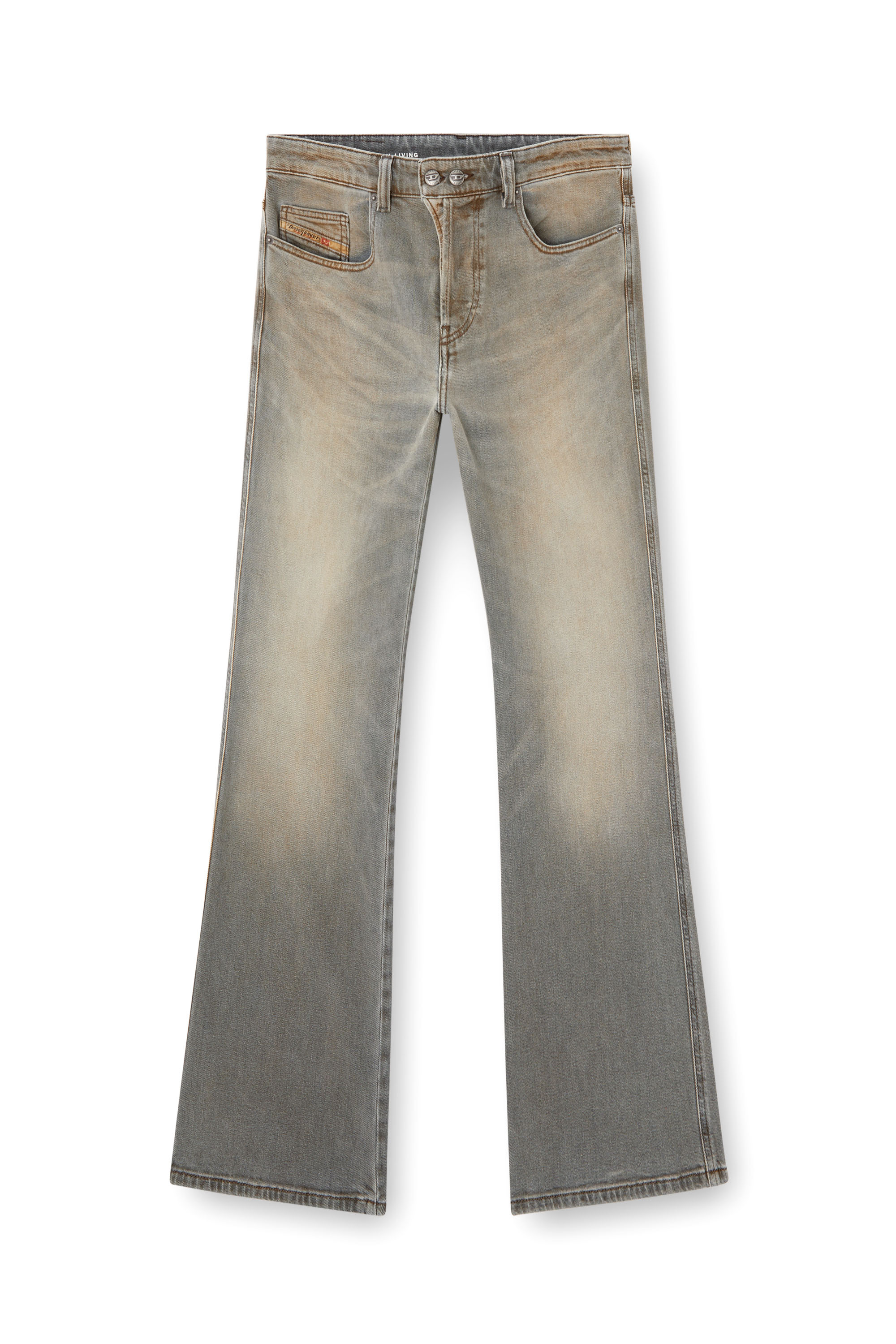 Diesel - Bootcut Jeans 1998 D-Buck 09L37 Hombre, Gris Claro - 1