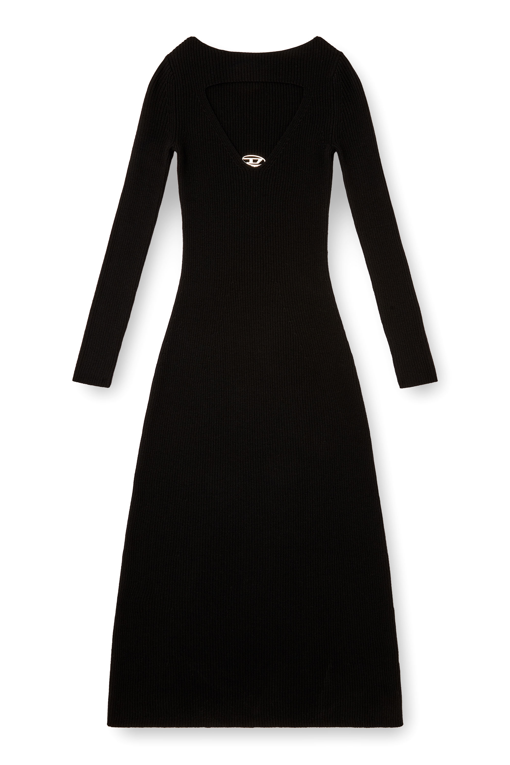 Diesel - M-OLONI, Woman's Midi wool dress with inlay in null - 3