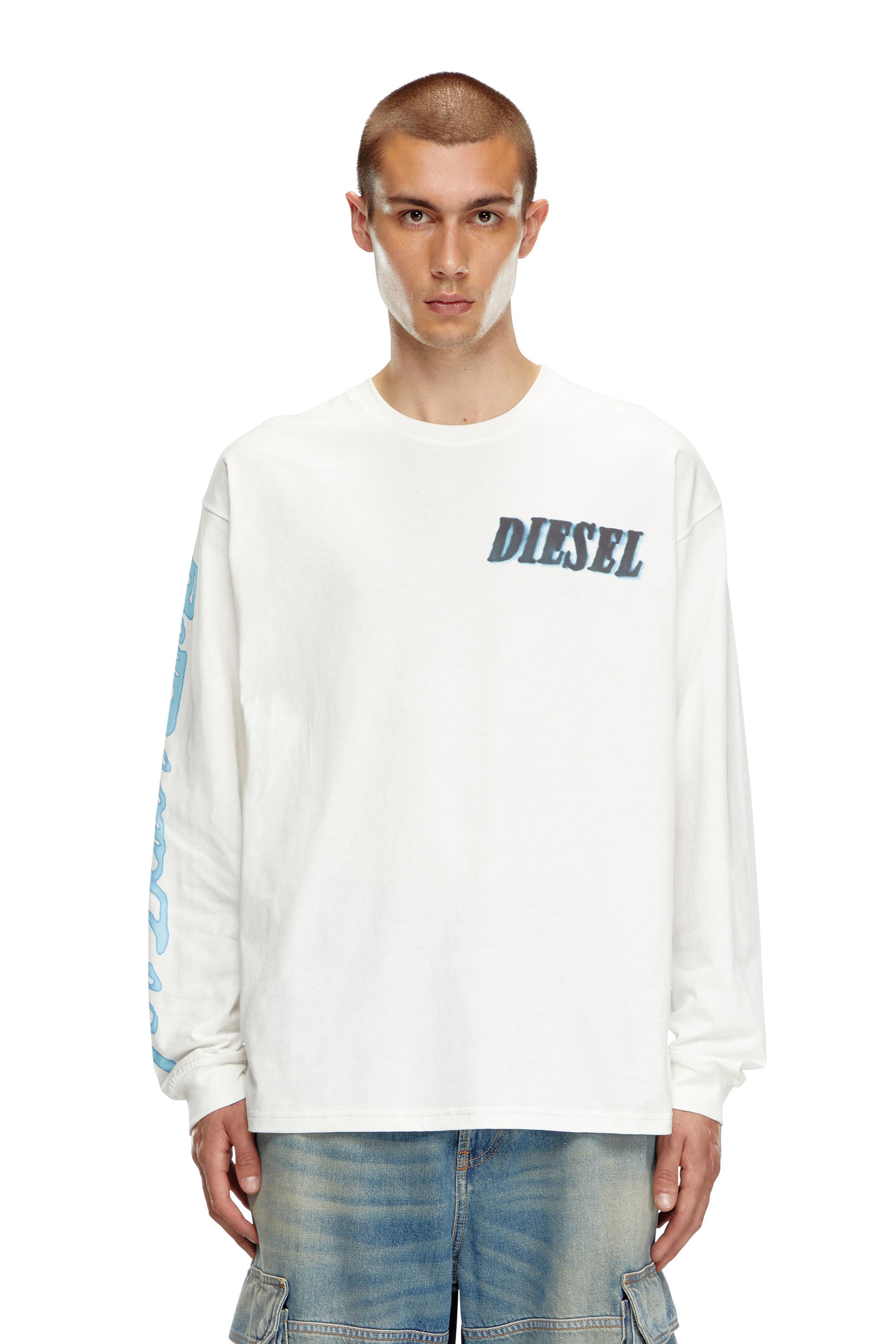 Diesel - T-BOXT-LS-Q15, Hombre Camiseta de manga larga con estampados del logotipo in Blanco - Image 1