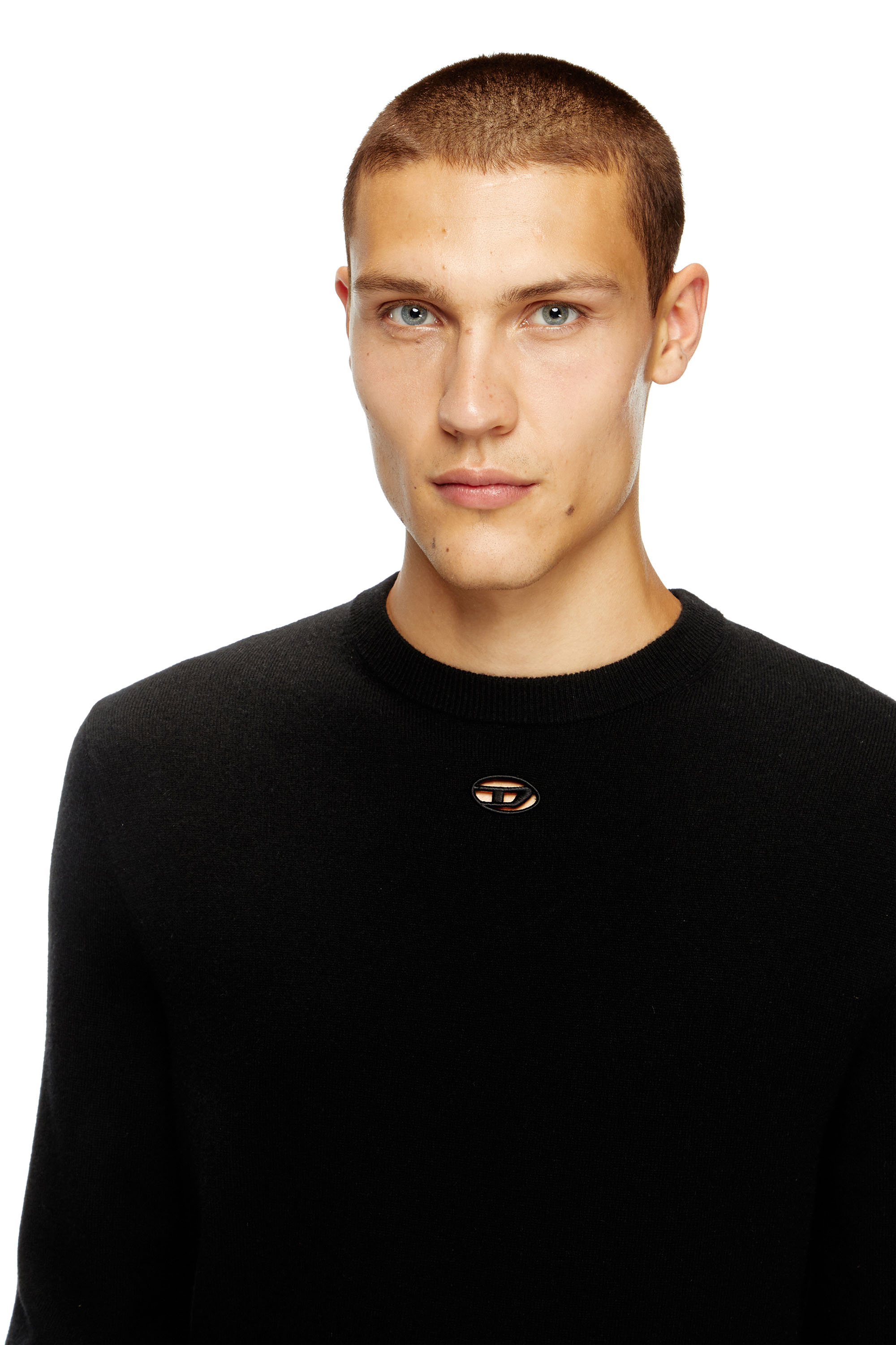 Diesel - K-VIERI, Man's Wool and cashmere jumper in Black - 3