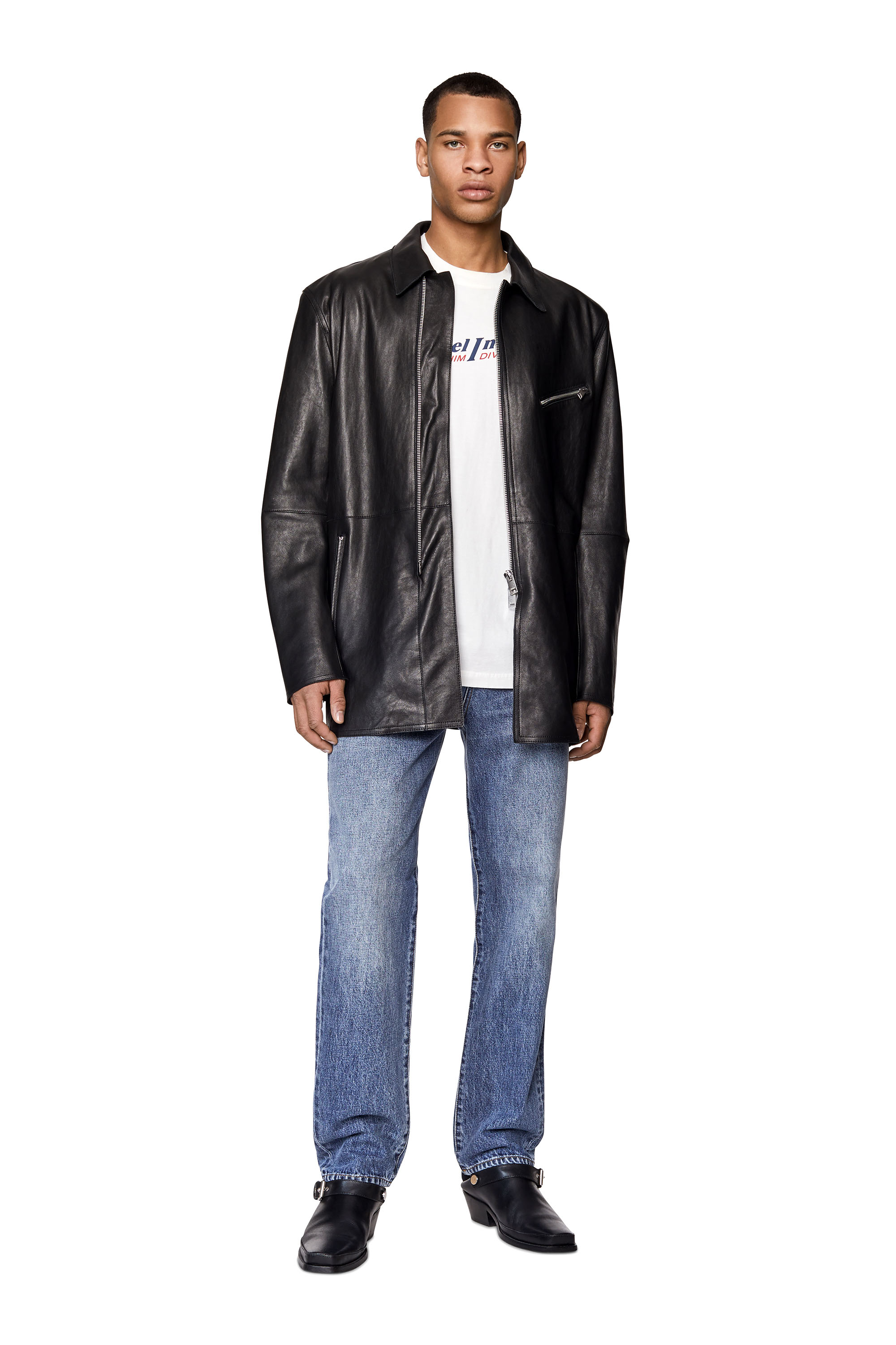 weekend klasse . L-ADER Man: Fashion Show unlined leather jacket | Diesel