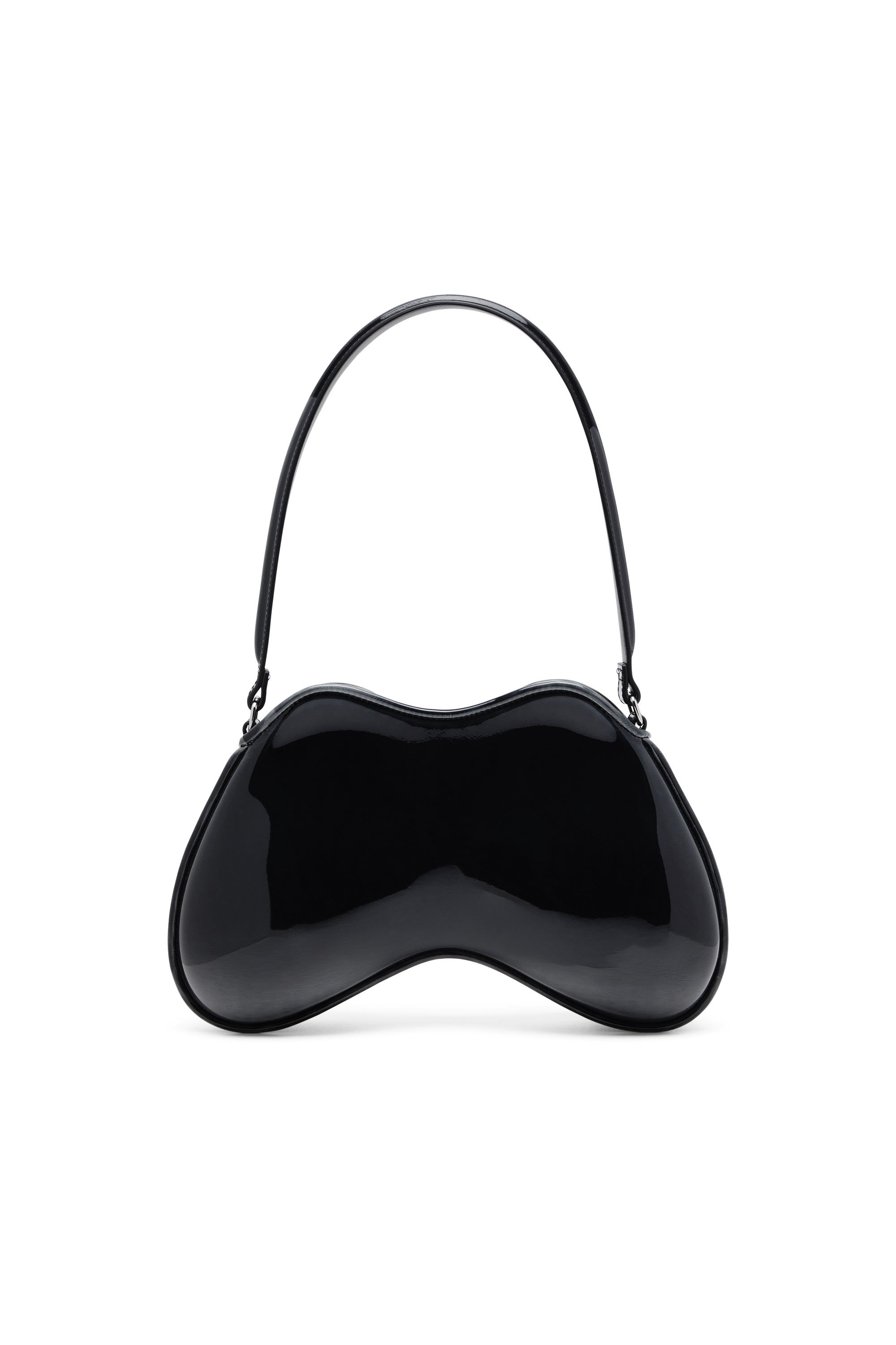 Diesel - DOUBLE-D SHOULDER, Double-D-Bolso rígido de hombro en PU brillante dégradé Mujer in Negro - 3