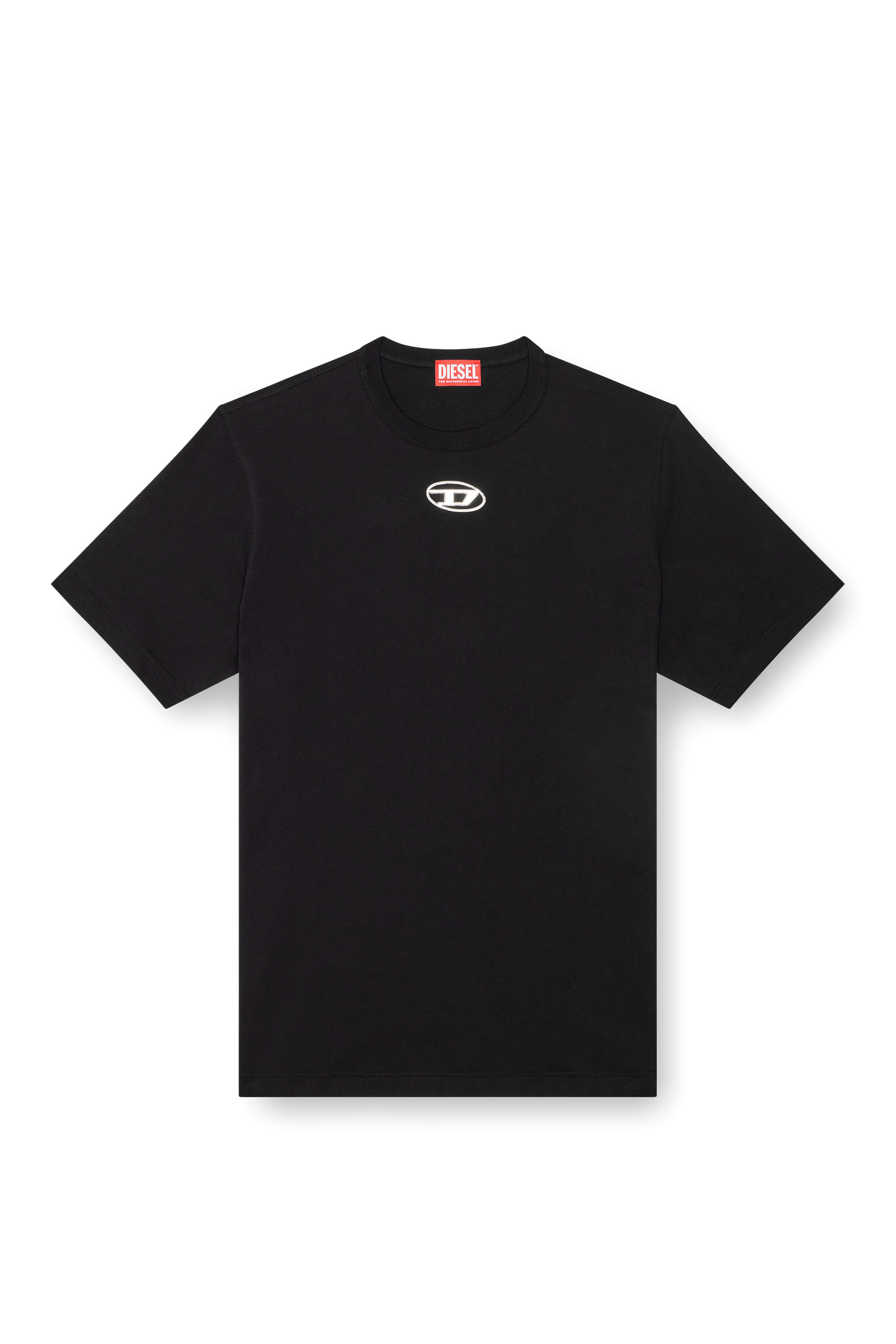 Diesel - T-ADJUST-OD, Man's T-shirt with injection moulded logo in Black - 4