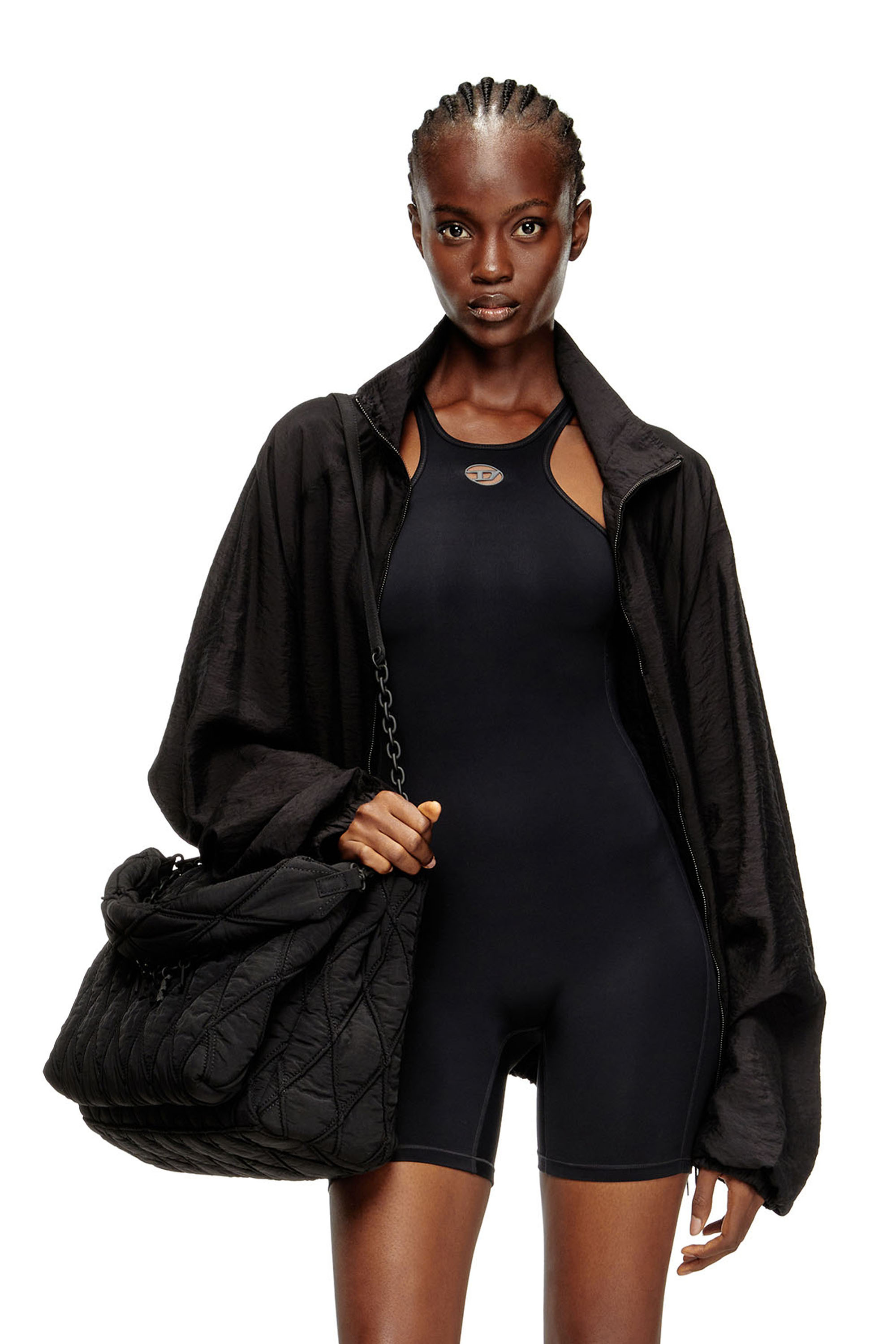 Diesel - NYDIA-UTLT, Mono con espalda deportiva Mujer in Negro - 4