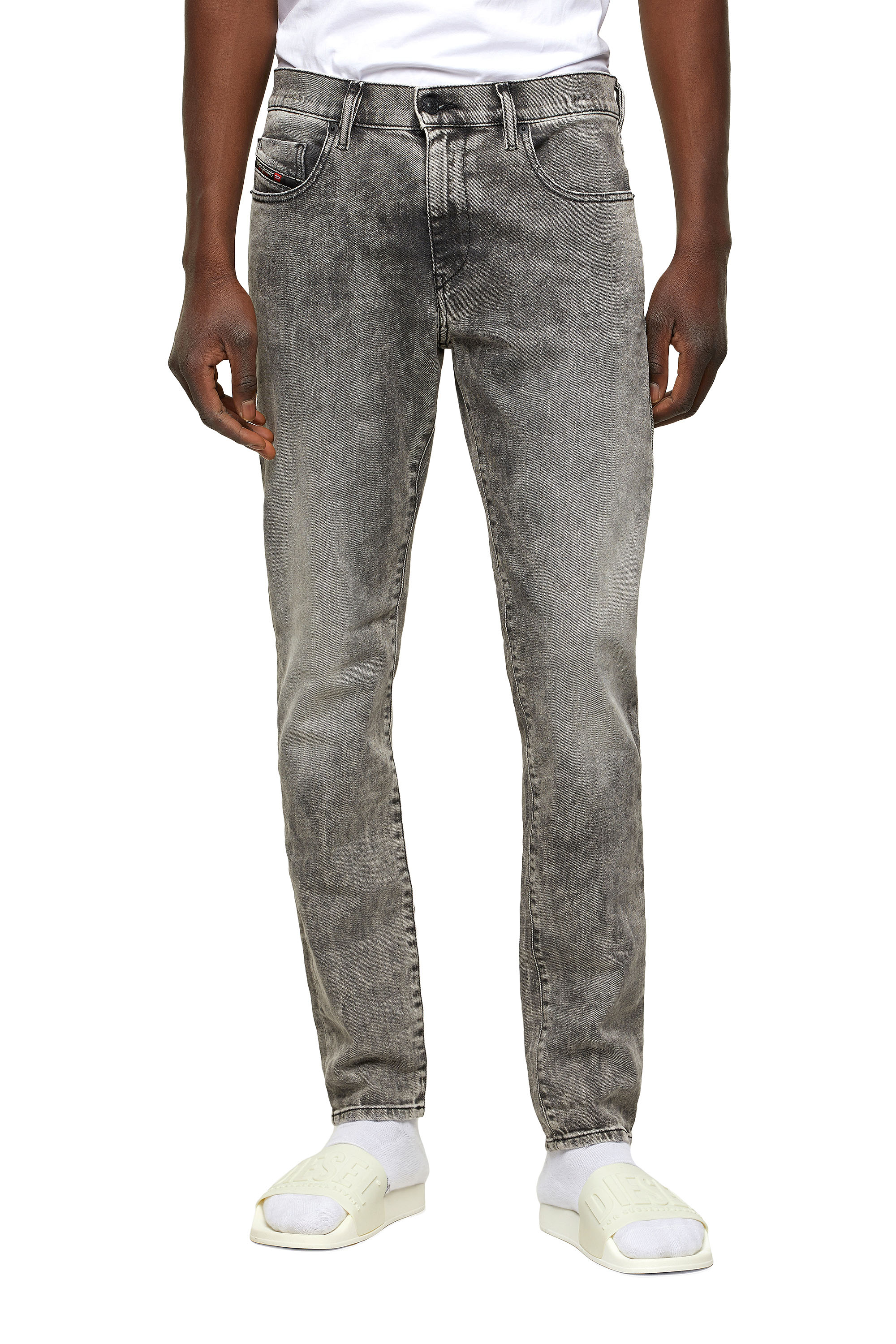 Diesel - 2019 D-STRUKT 009KA Slim Jeans, Light Grey - Image 1