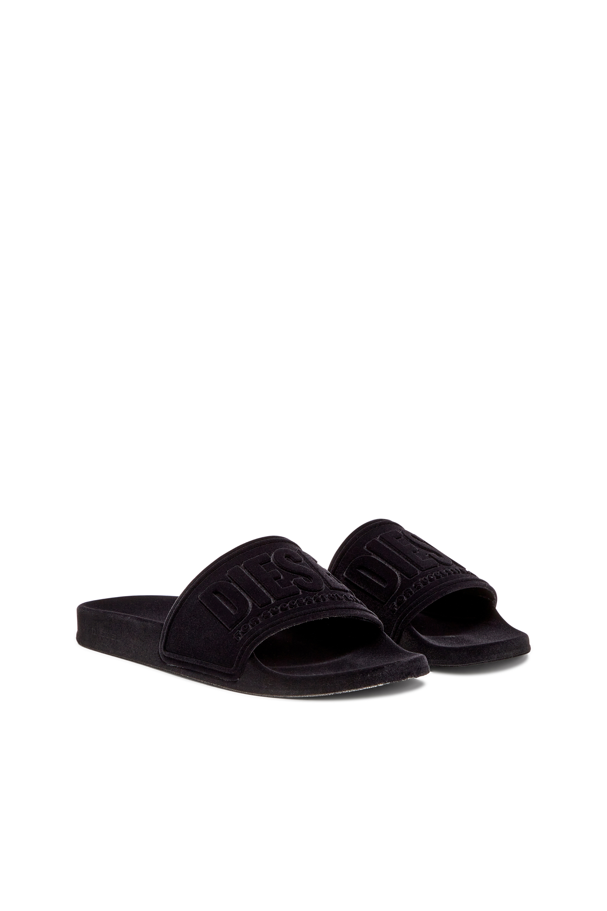 Diesel - SA-MAYEMI CC W, Sa-Mayemi-Sandalias de piscina con flocado aterciopelado Mujer in Negro - 2