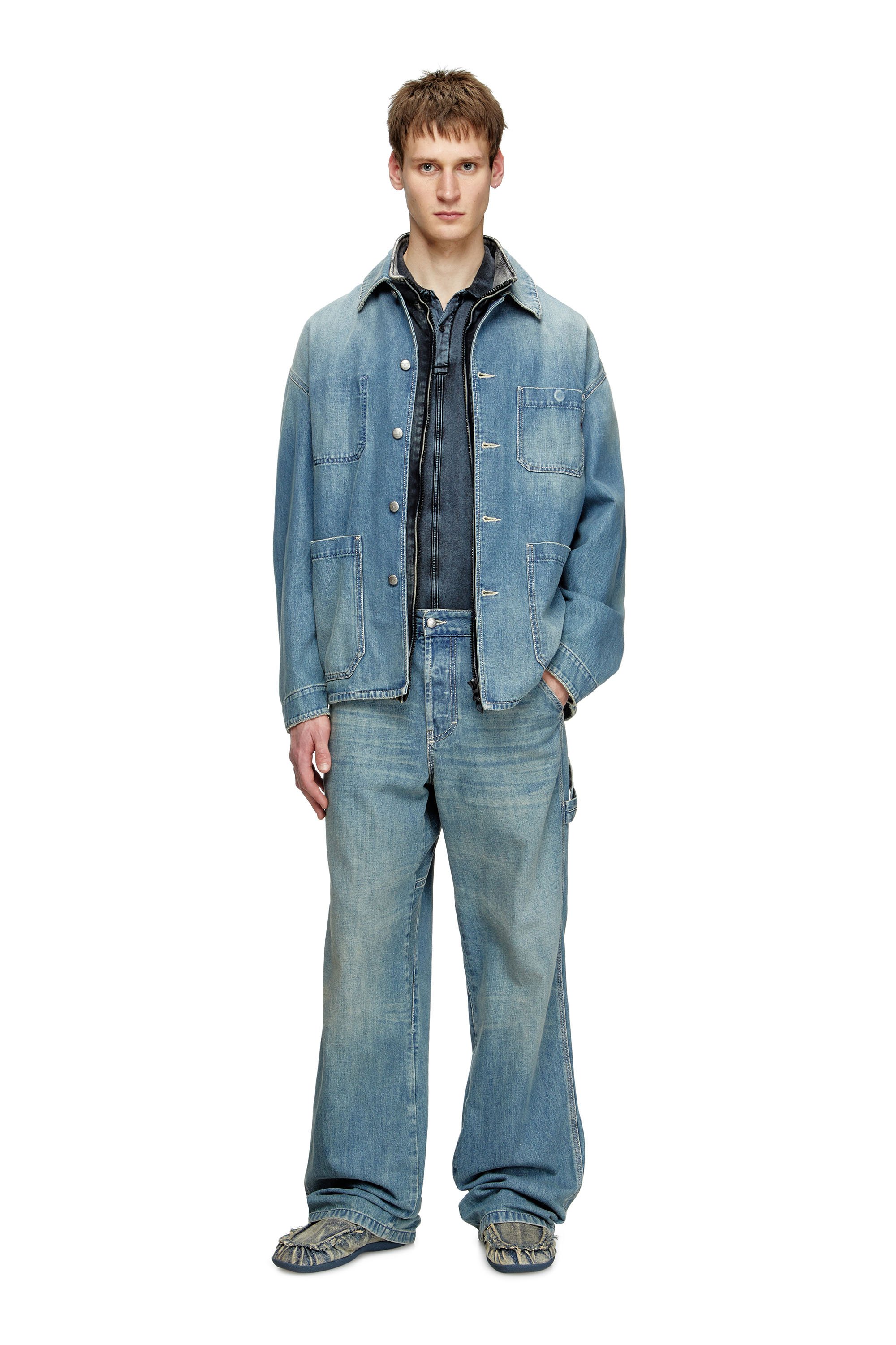 Diesel - D-STACK-U, Chaqueta de denim de estilo utility Unisex in Azul marino - 2