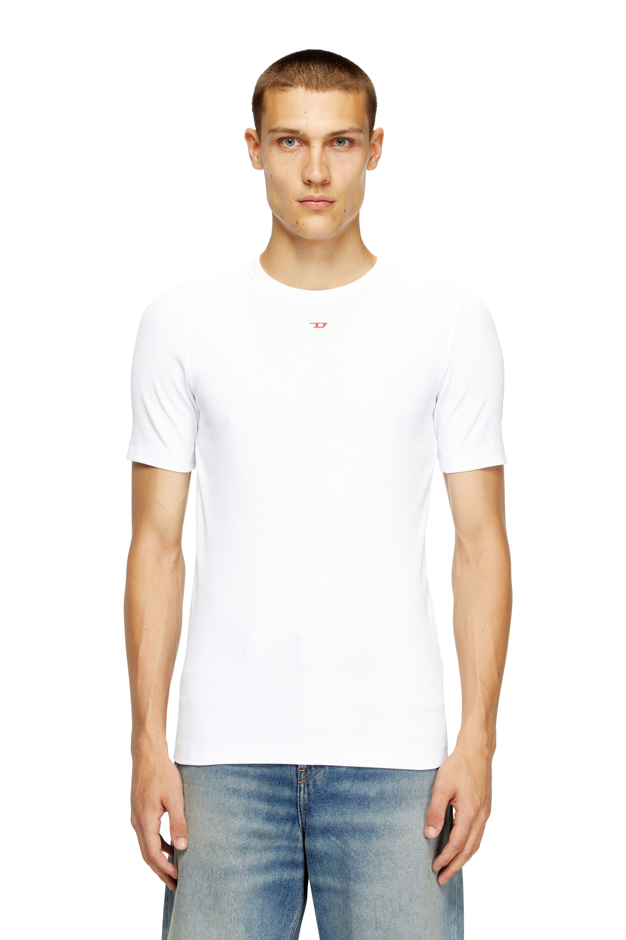 Diesel - D-RIBBER-N, Camiseta con parche D Hombre in Blanco - 1