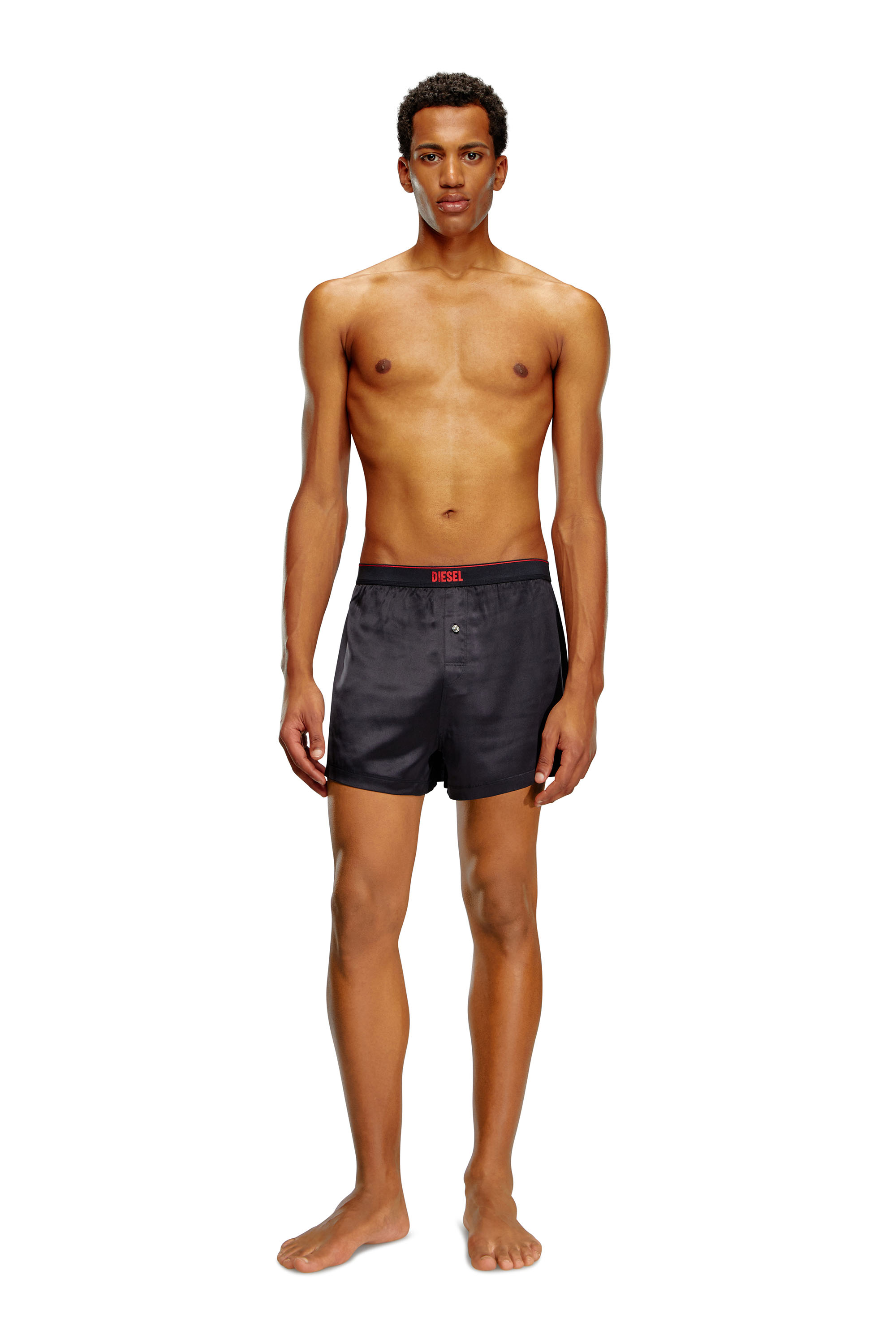 Men's Silk boxers with logo waist | Black | Diesel