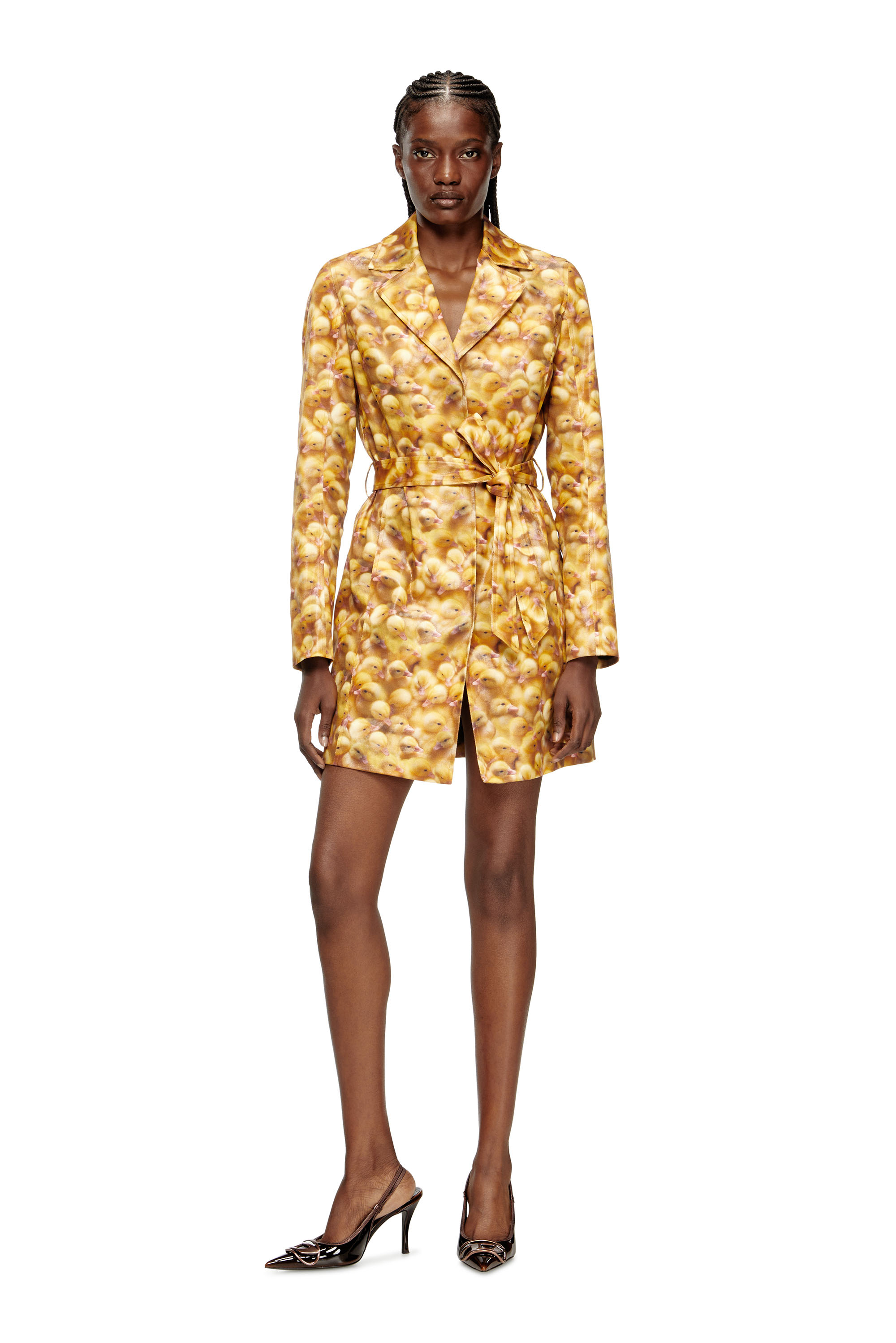 Diesel - G-OJI, Gabardina con estampado de patos Mujer in Amarillo - 2