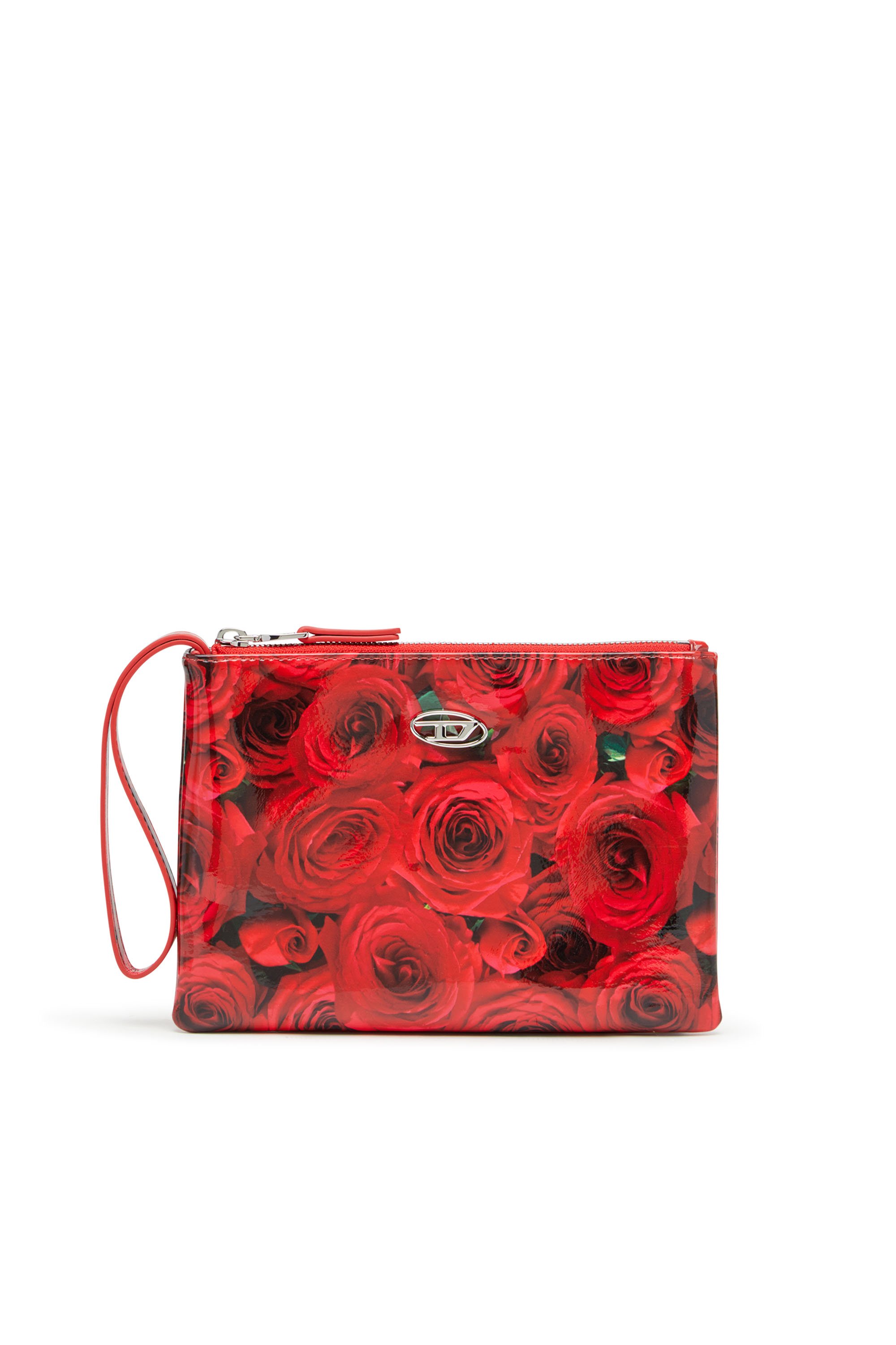 Diesel - PLAY POUCH II, Monedero de poliuretano brillante estampado Mujer in Rojo - 1