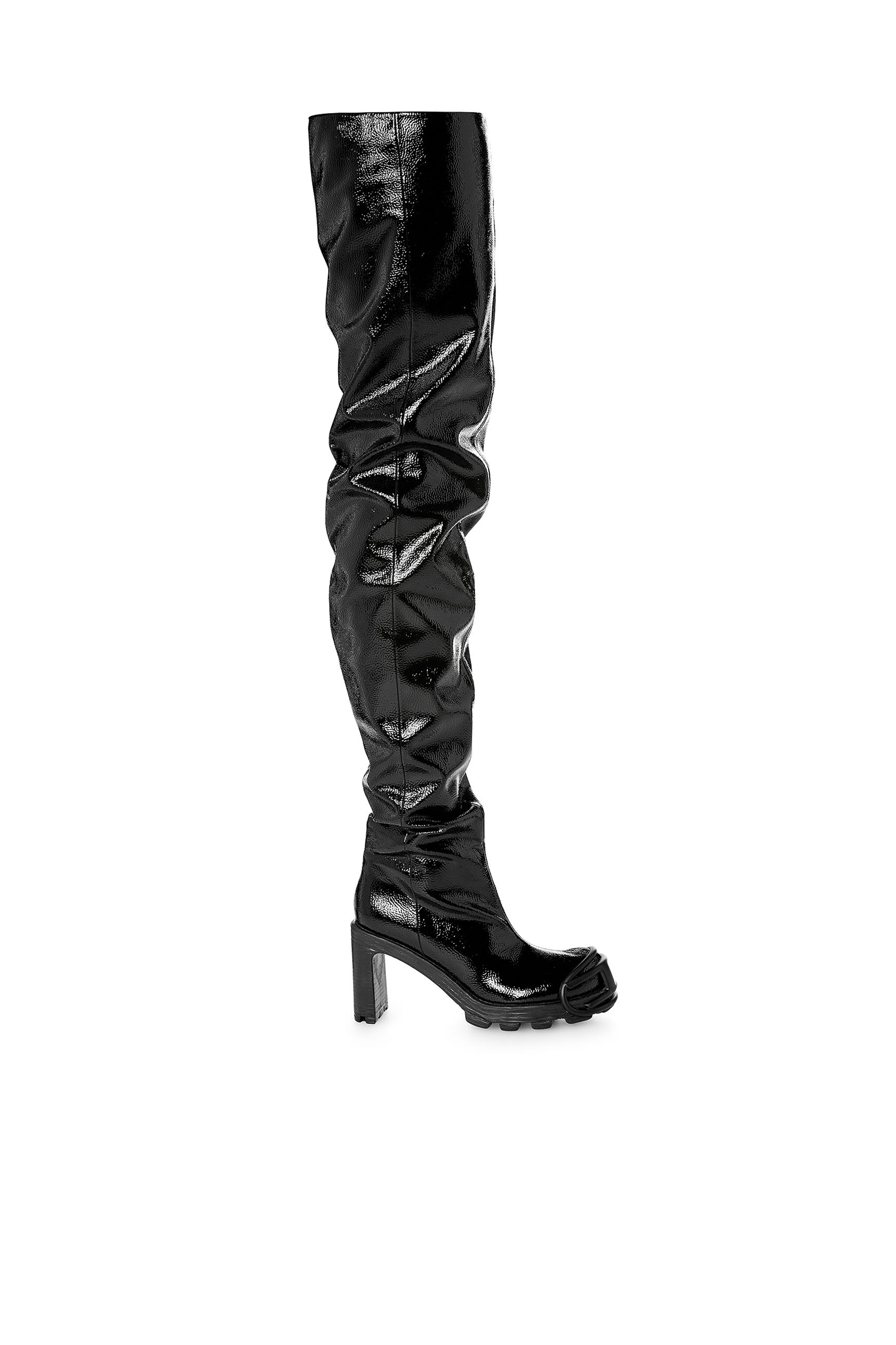 Diesel - D-HAMMER TBT D W, D-Hammer-Botas brillantes por encima de la rodilla Mujer in Negro - 1