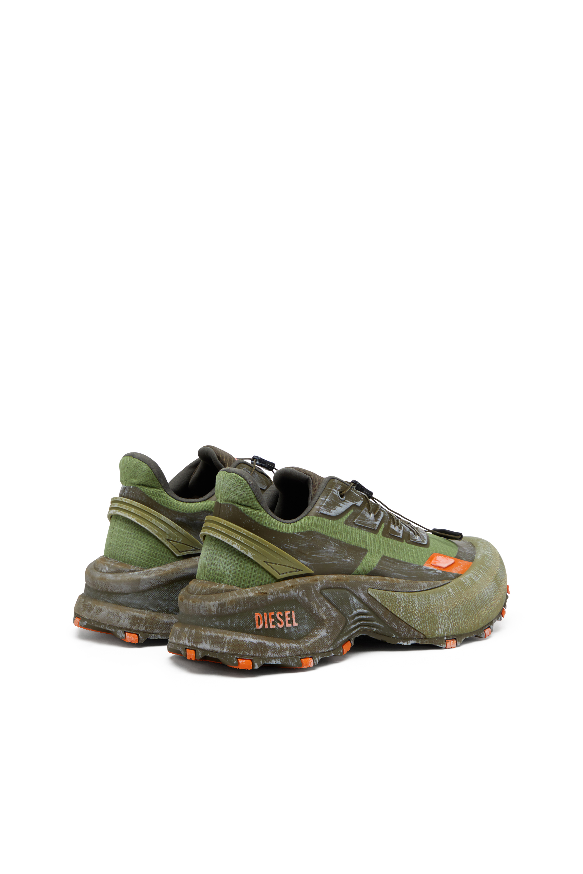 Diesel - D-CAGE RUNNER, Man's Cage sneaker in Green/Orange - 4