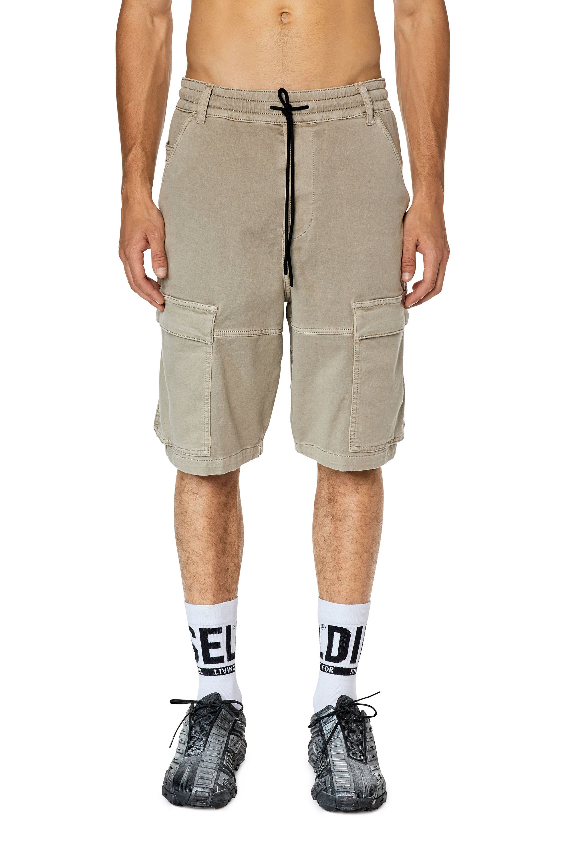 Diesel - D-KROOLEY-CARGO-SHORT JOGG, Man Cargo shorts in JoggJeans in Grey - Image 1