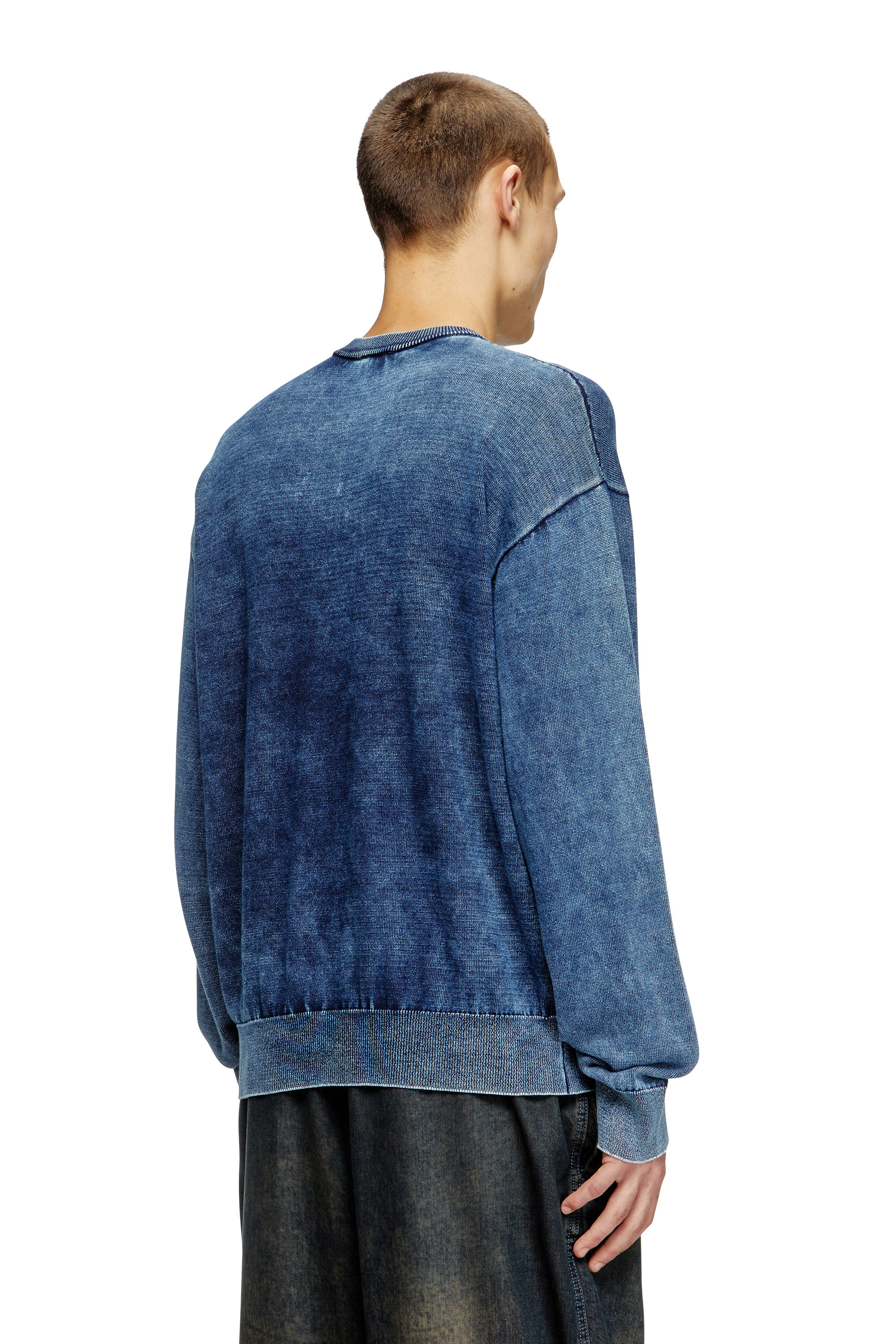 Diesel - K-FENICOL, Man's Indigo jumper with Phoenix logo in Blue - 3