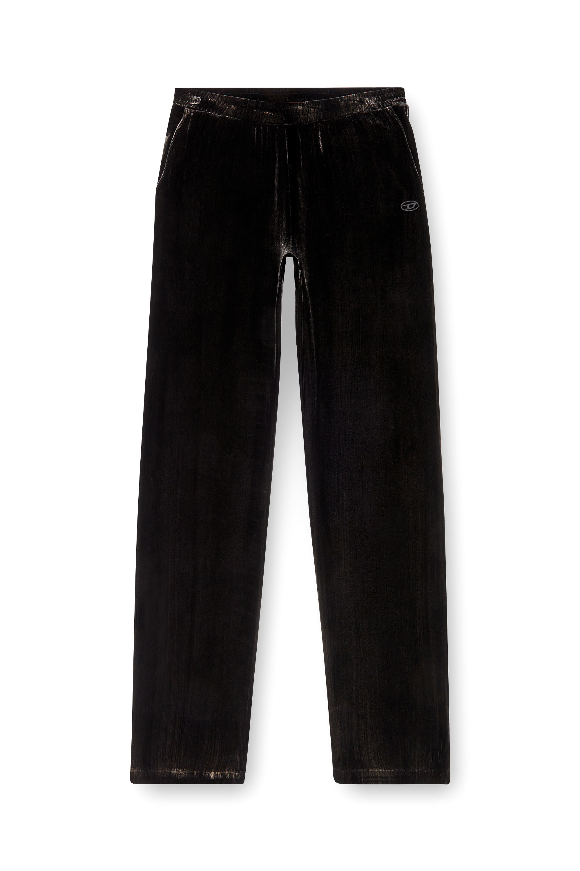 Diesel - P-SALFORD, Man Track pants in treated velvet in Black - Image 5