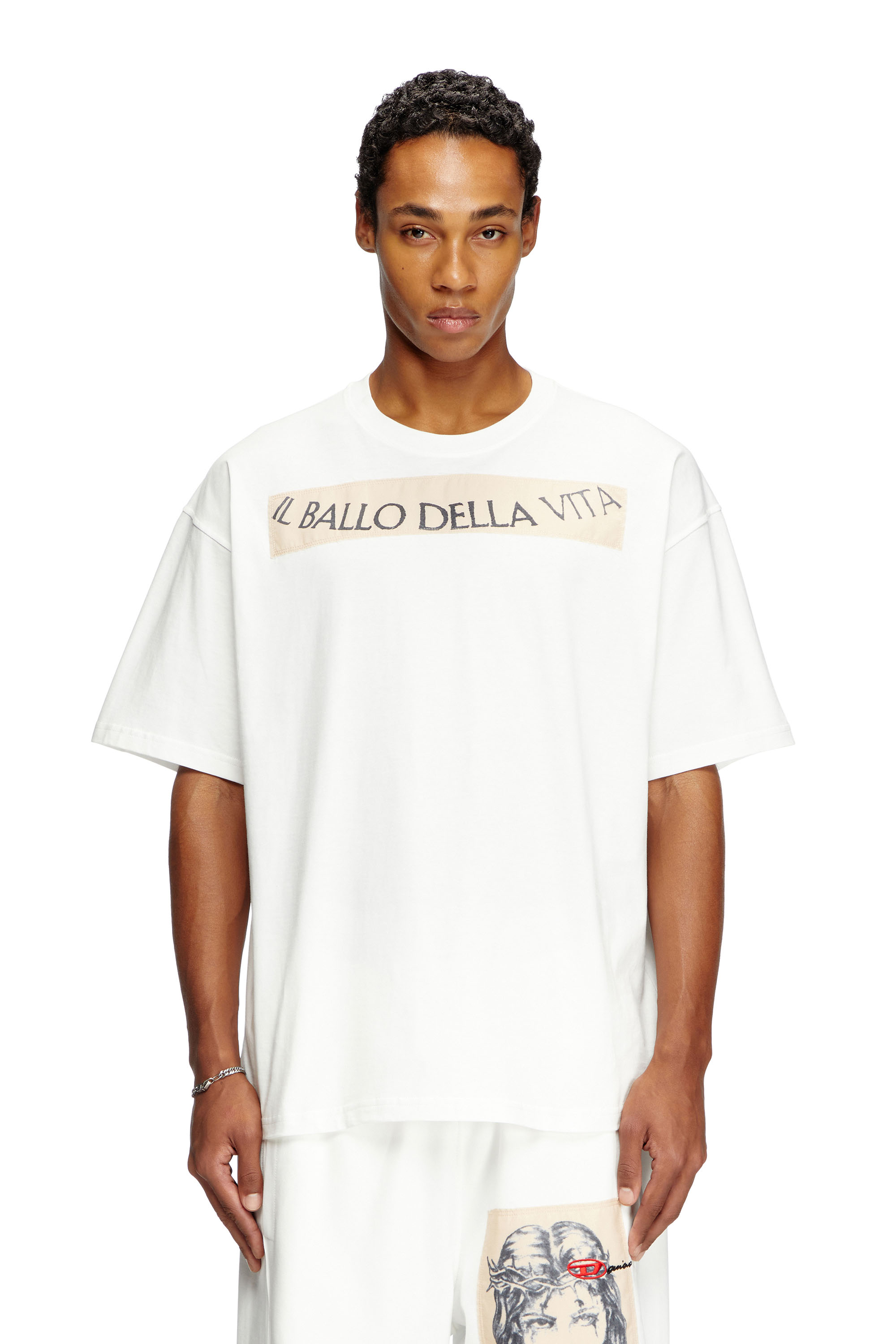 Diesel - T-BOXT-BALLO-DD, Camiseta con parche de tatuaje Unisex in Blanco - 1