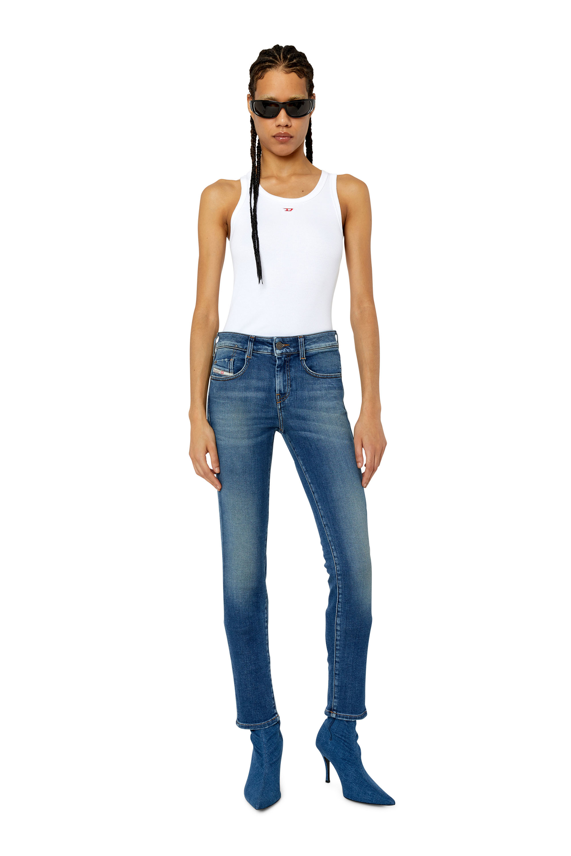 D-OLLIES-T Woman: Slim Medium blue Jeans | Diesel