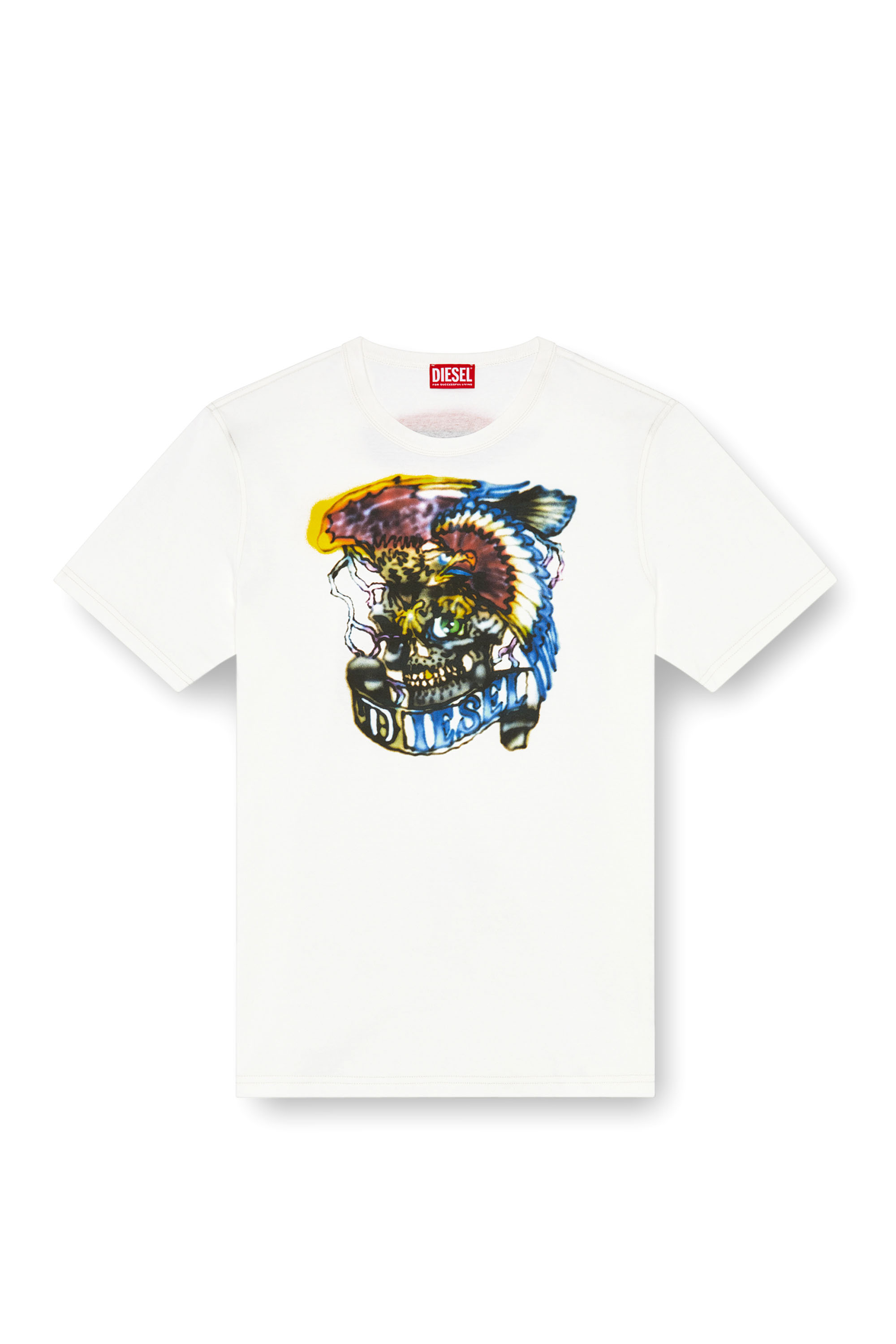 Diesel - T-ADJUST-Q3, Man T-shirt with tattoo-inspired prints in White - Image 3