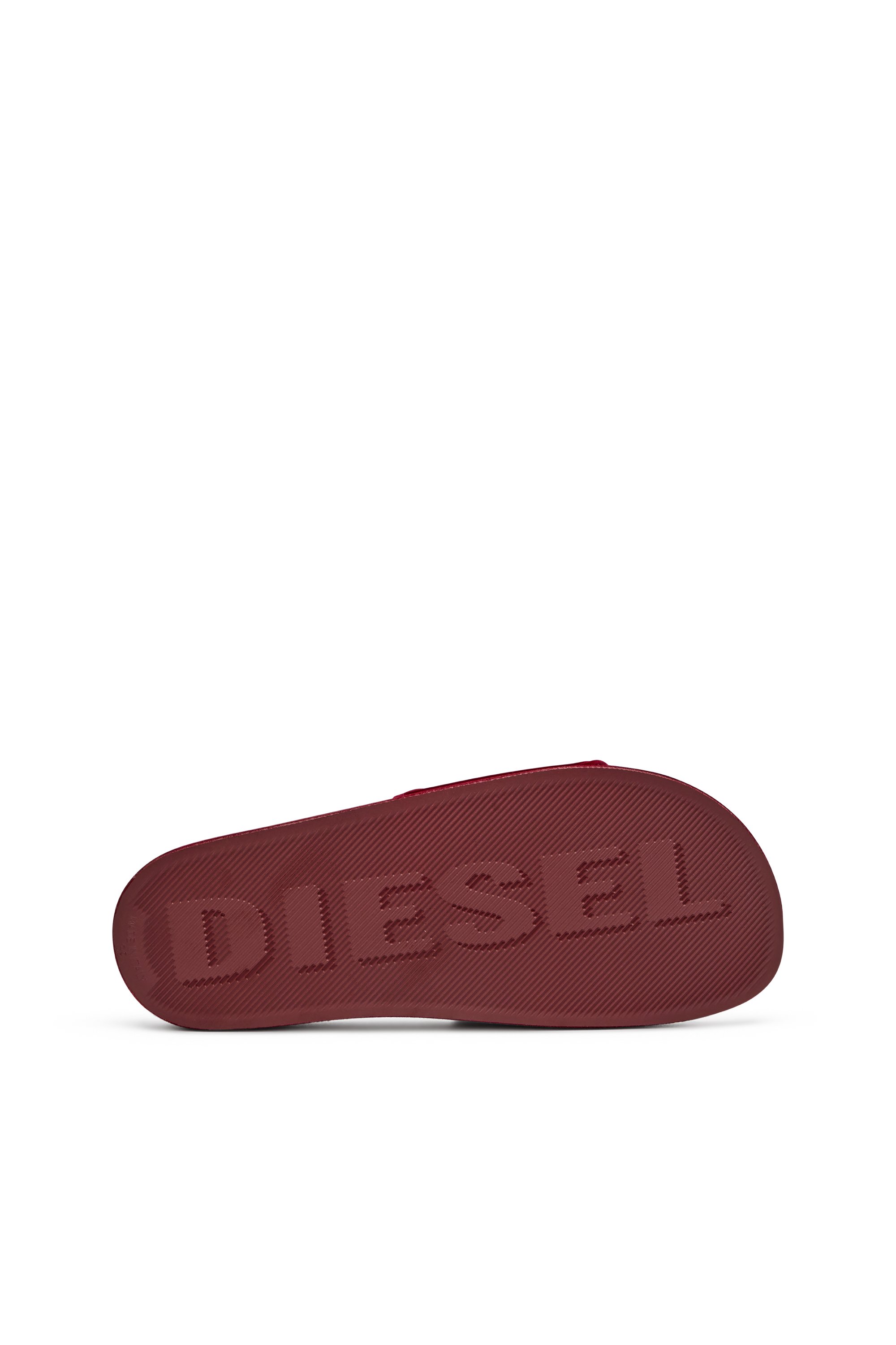 Diesel - SA-MAYEMI CC W, Woman's Sa-Mayemi-Pool slides with velvety flocking in Red - 4