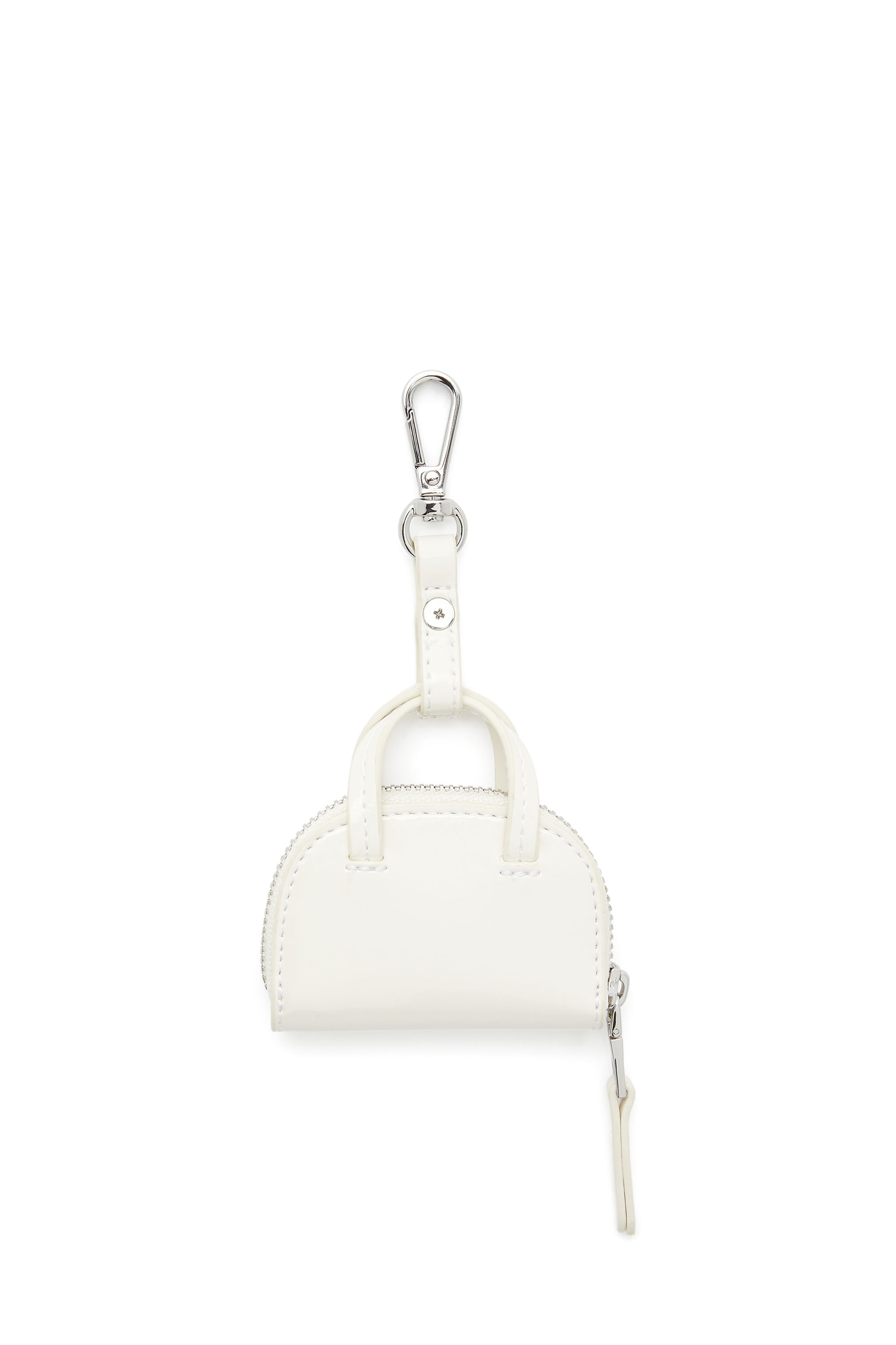 Diesel - 1DR DOME CHARMS, Bag charm in glossy, crinkled naplak Mujer in Blanco - 3