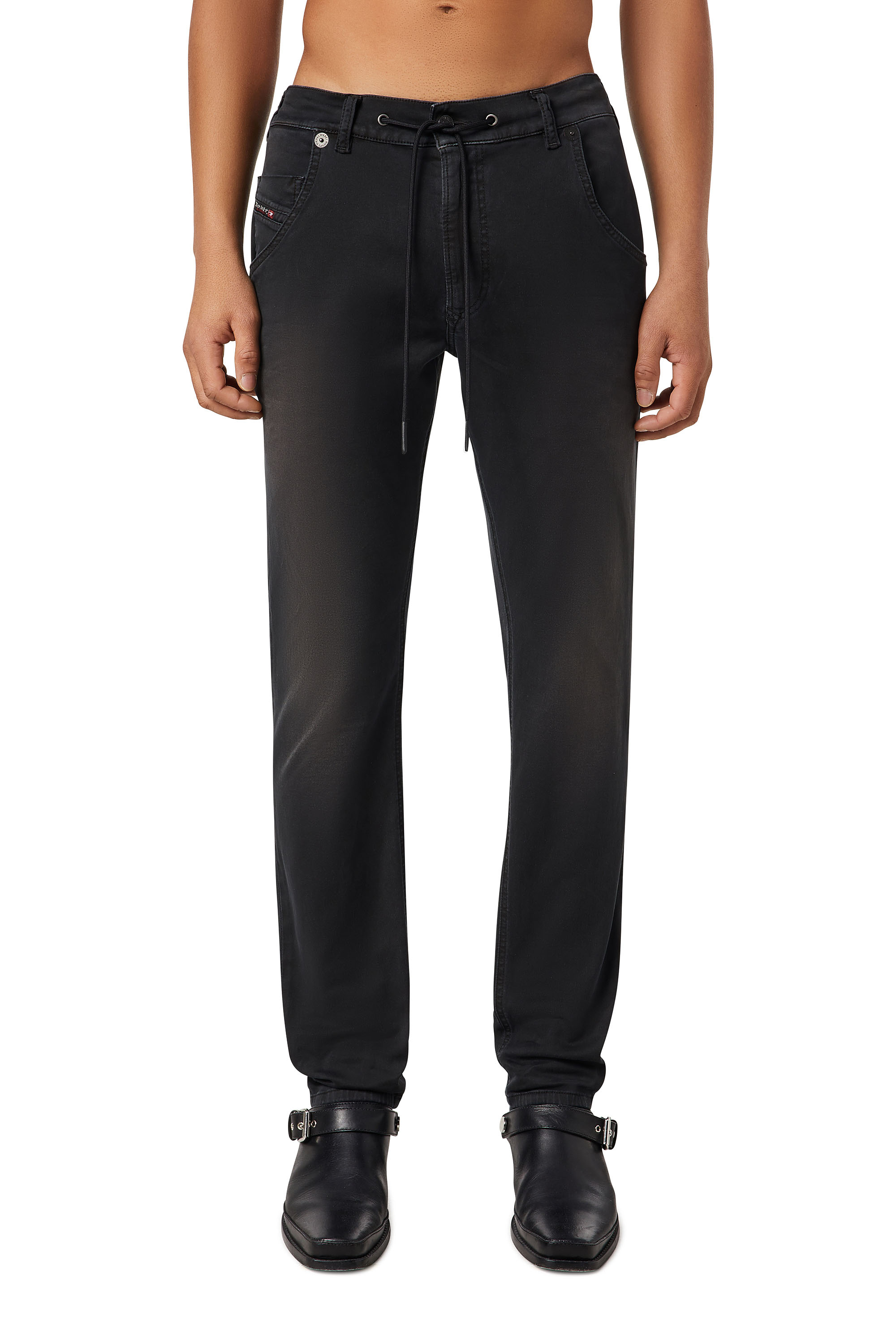 Diesel - Krooley JoggJeans® 0670M Tapered, Negro/Gris oscuro - Image 1