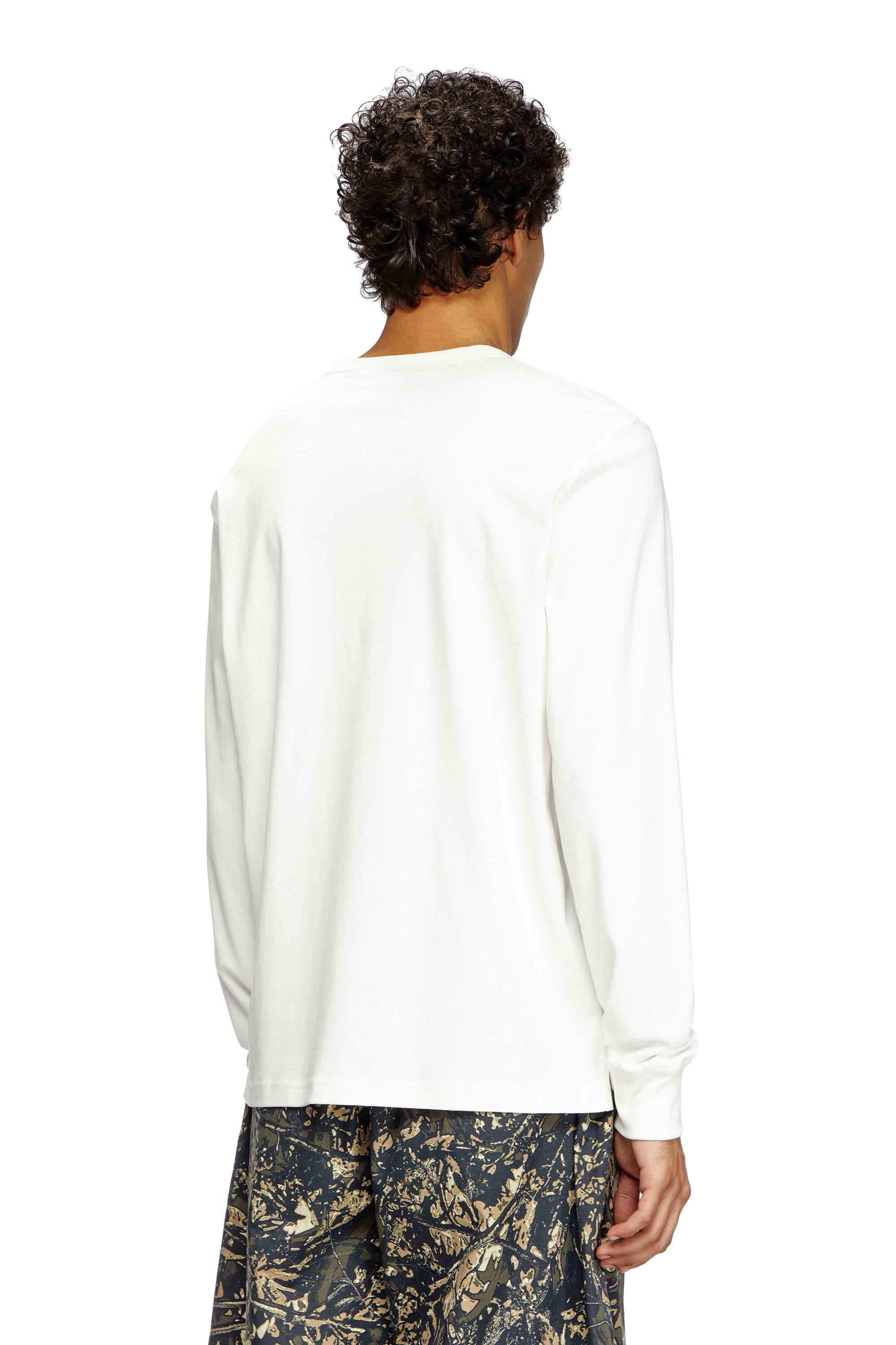 Men's Long-sleeve T-shirt with logo embroidery | White | Diesel