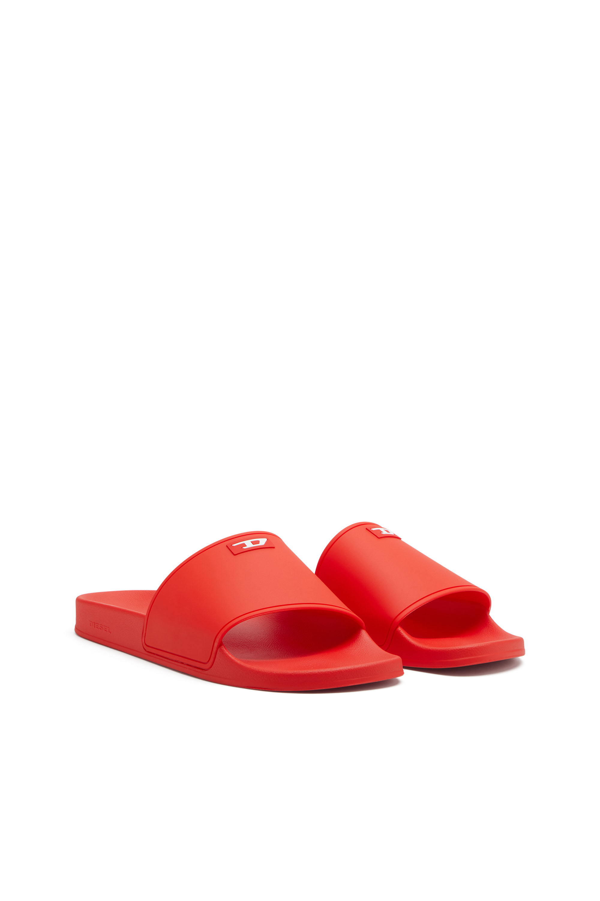 Diesel - SA-SWIM, Man's Rubber pool slides with D logo in Red - 2
