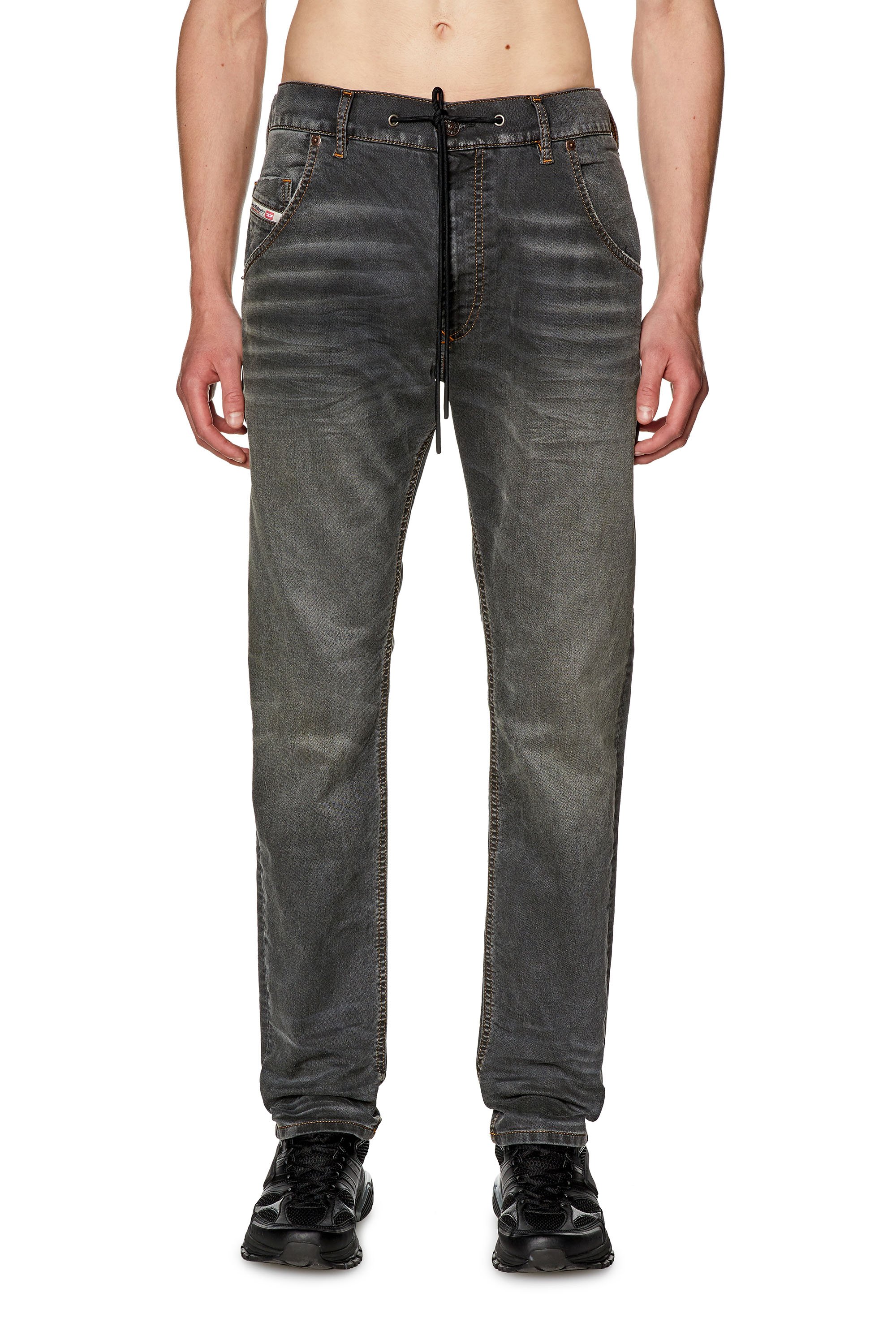 Diesel - Tapered Krooley JoggJeans® E9I02, Negro/Gris oscuro - Image 1