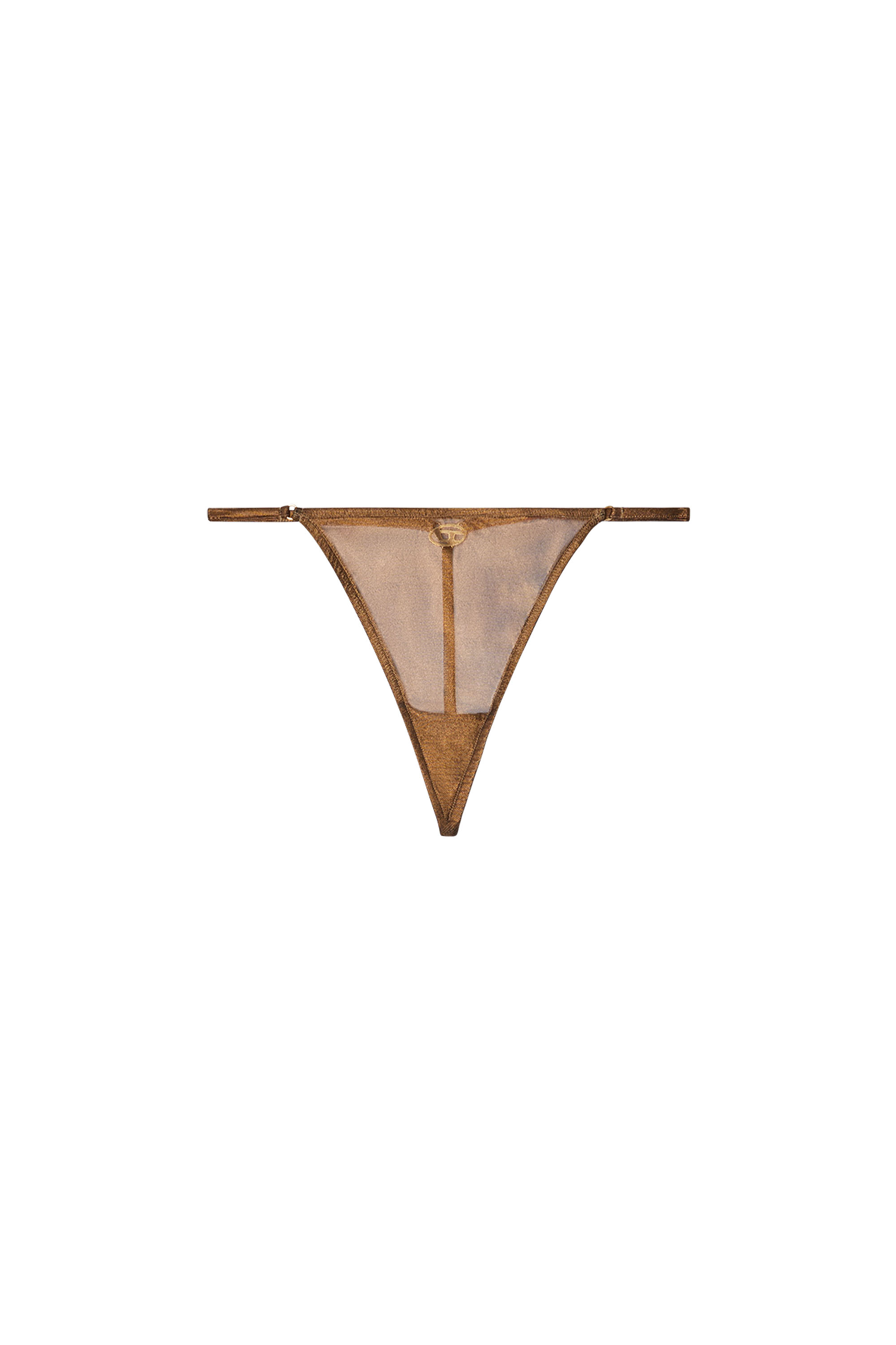 Diesel - D-STRING-GFT, Tanga transparente con detalle Oval D Mujer in Dorado - 4