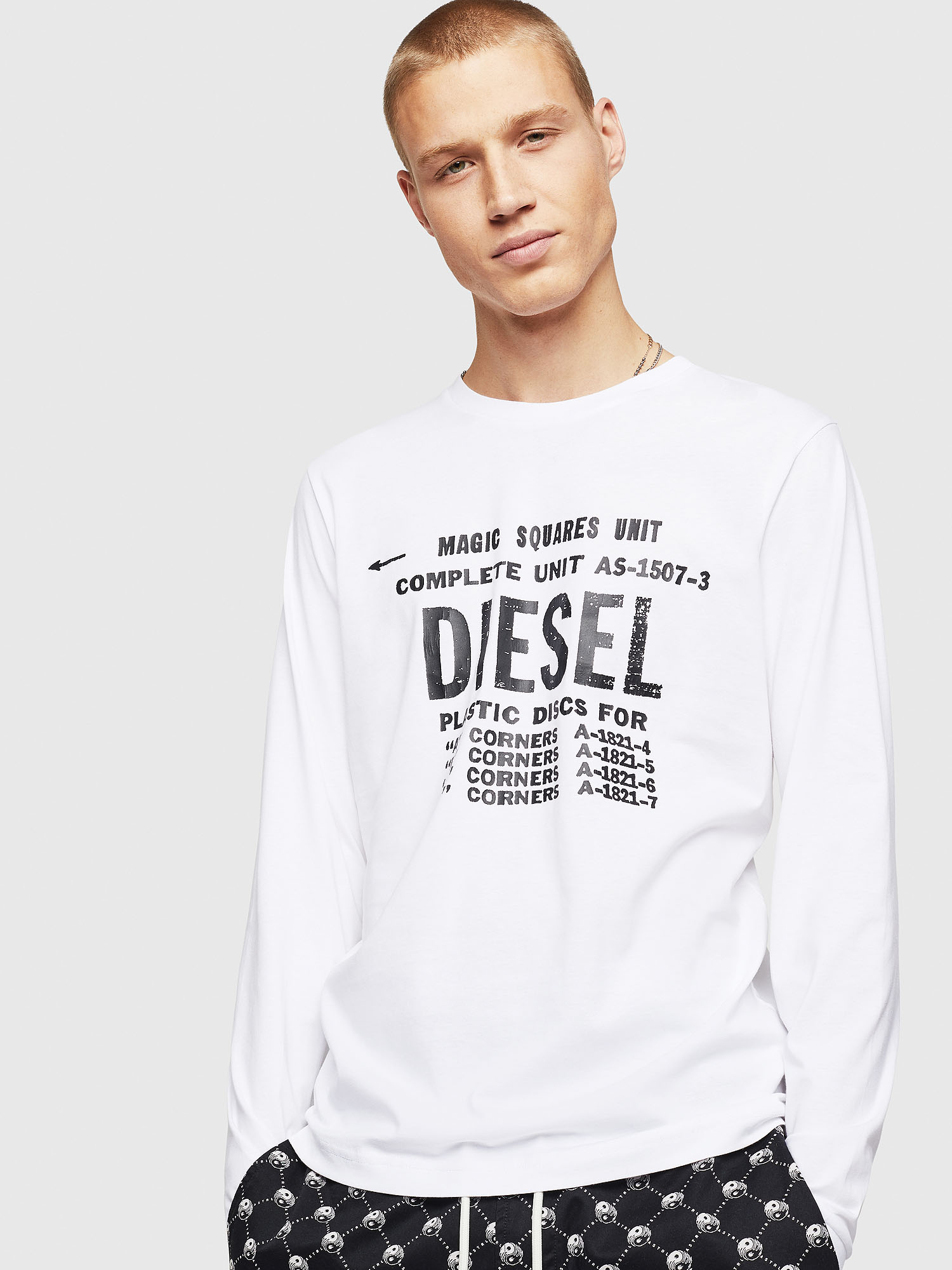 T-DIEGO-B6-LONG Men: Long-sleeved T-shirt with vintage print