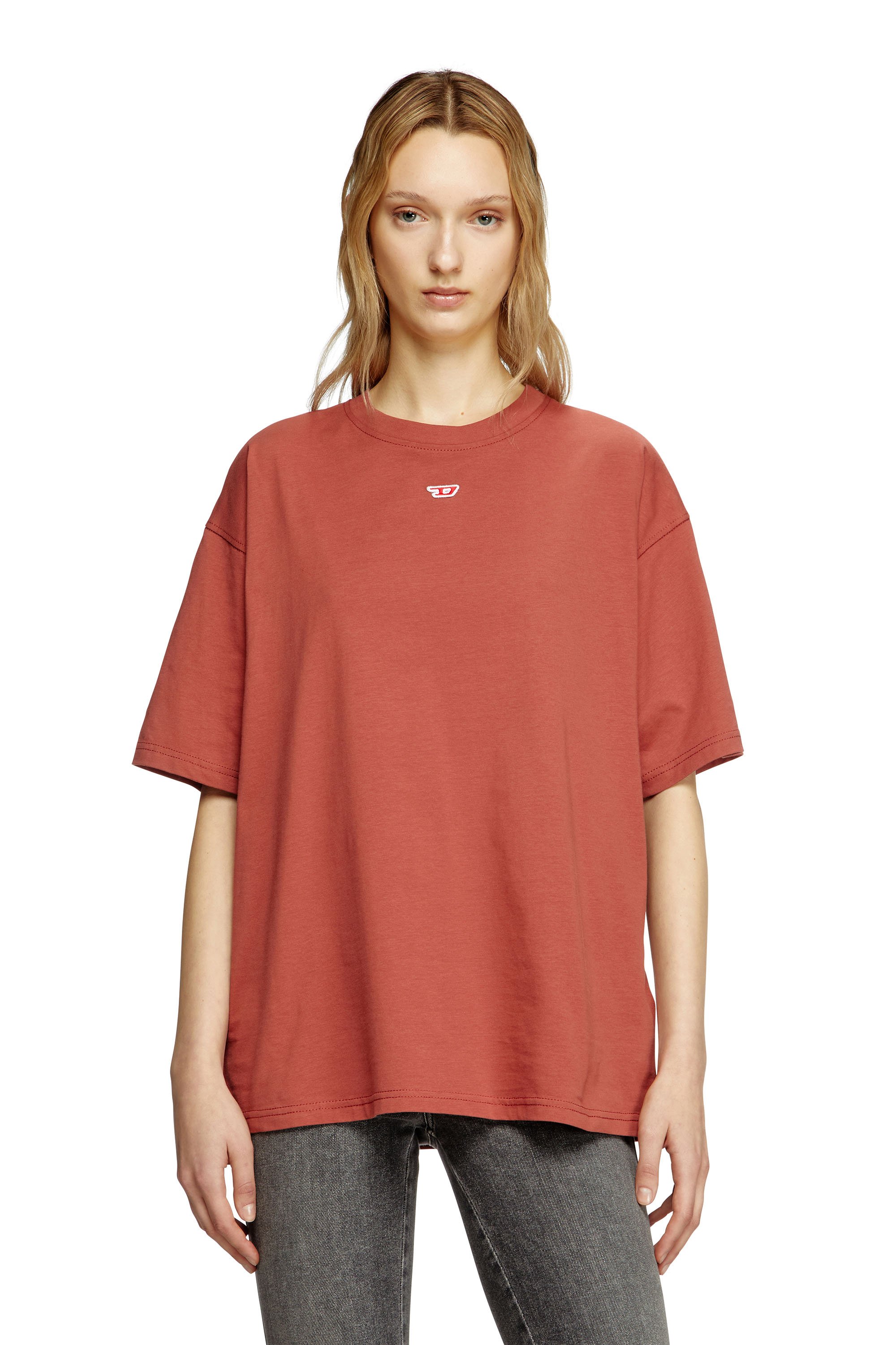 Diesel - T-BOXT-D, Unisex's T-shirt with embroidered D patch in Red - 4